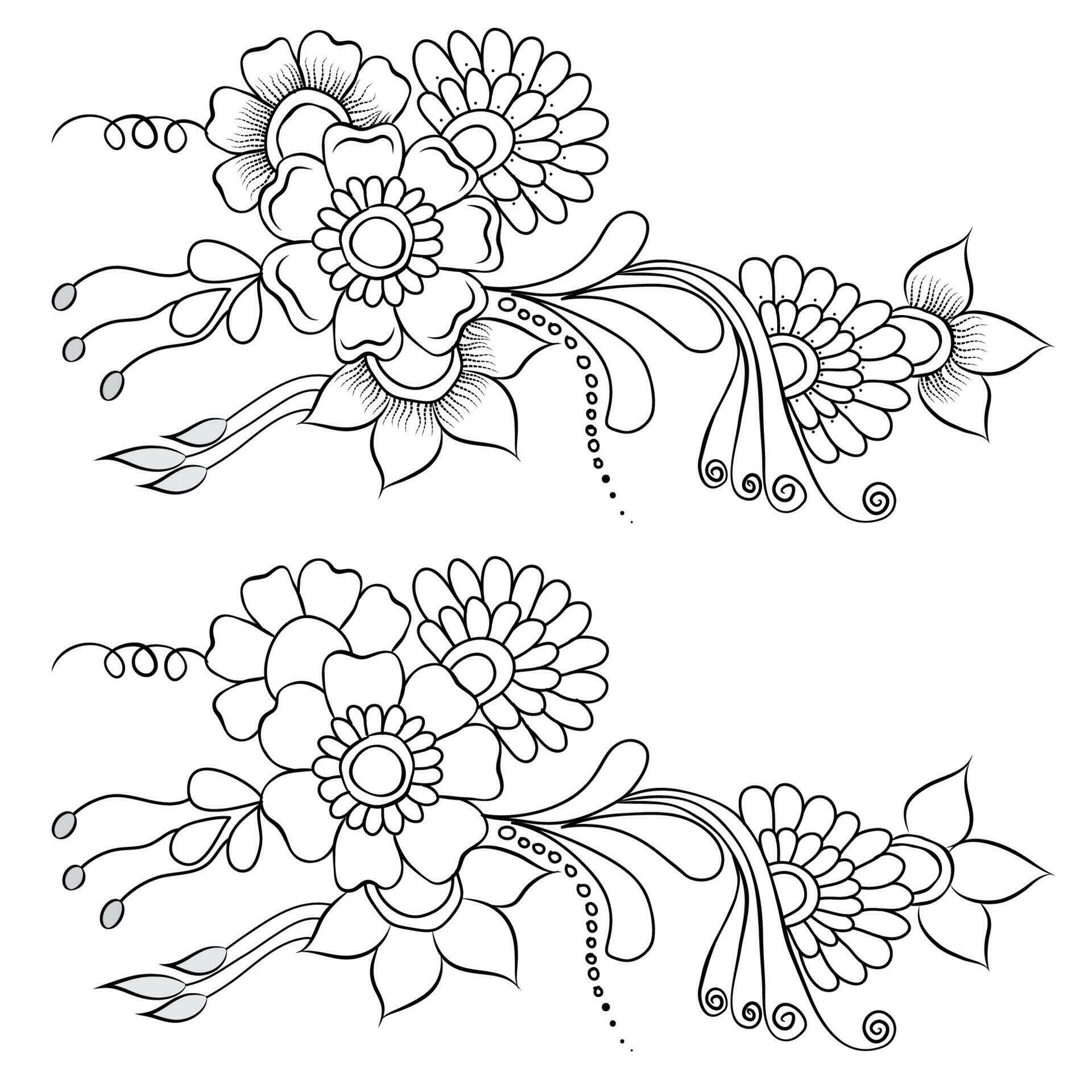 Stock Free line art and hand drawing flower art black and white flat design simple flower Stock Free