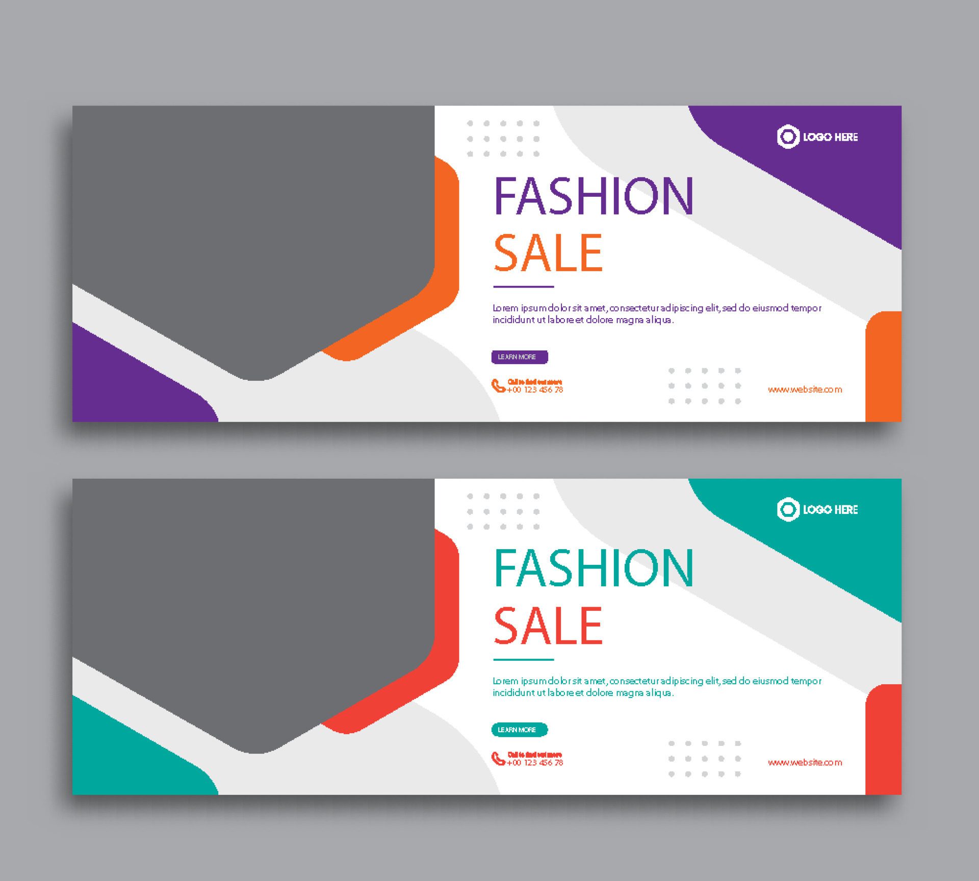 Fashion sale web cover and banner template Free Vector