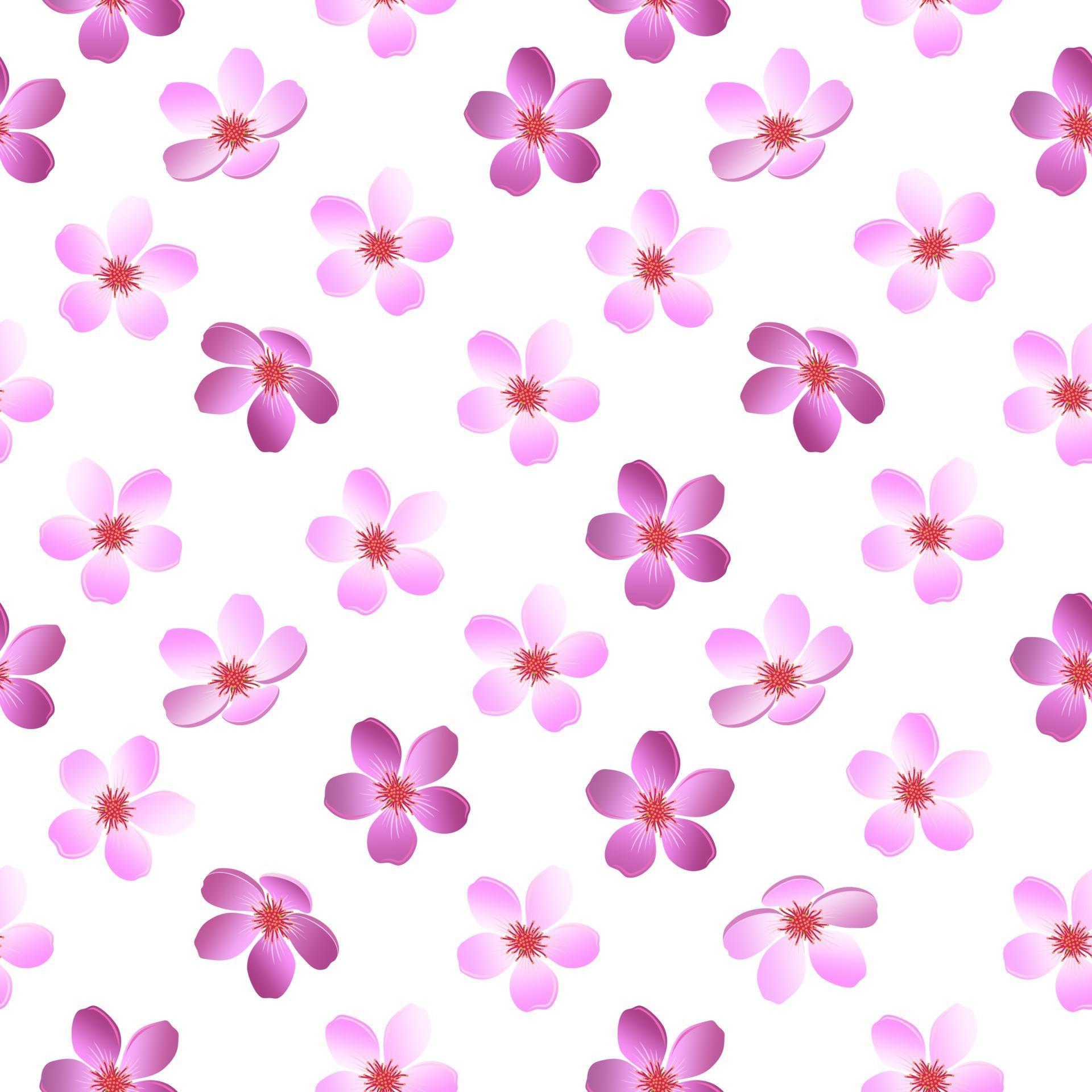 WHITE PATTERN WITH PINK AND PURPLE FLOWERS Stock Free