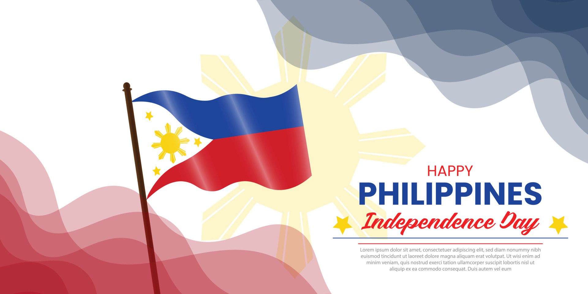 phillipines independence day wishing design web banner vector file Free Vector and Free SVG