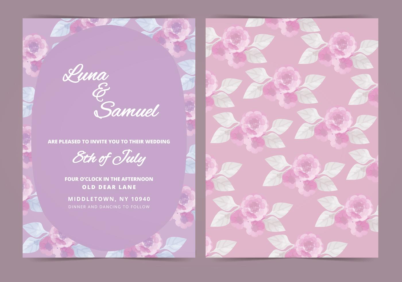 Vector Lilac Flower Wedding Invite Stock Free and Free SVG