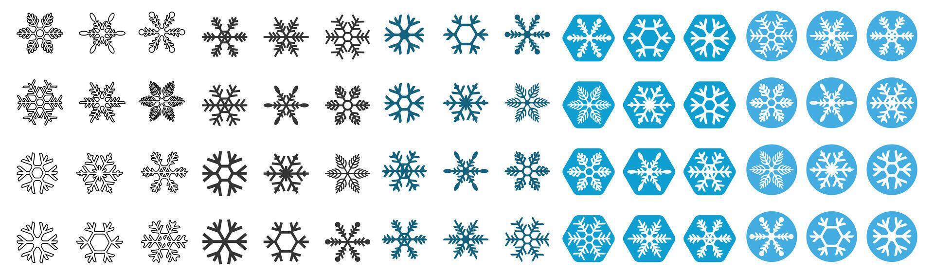 Snow flower design icon set Stock Free