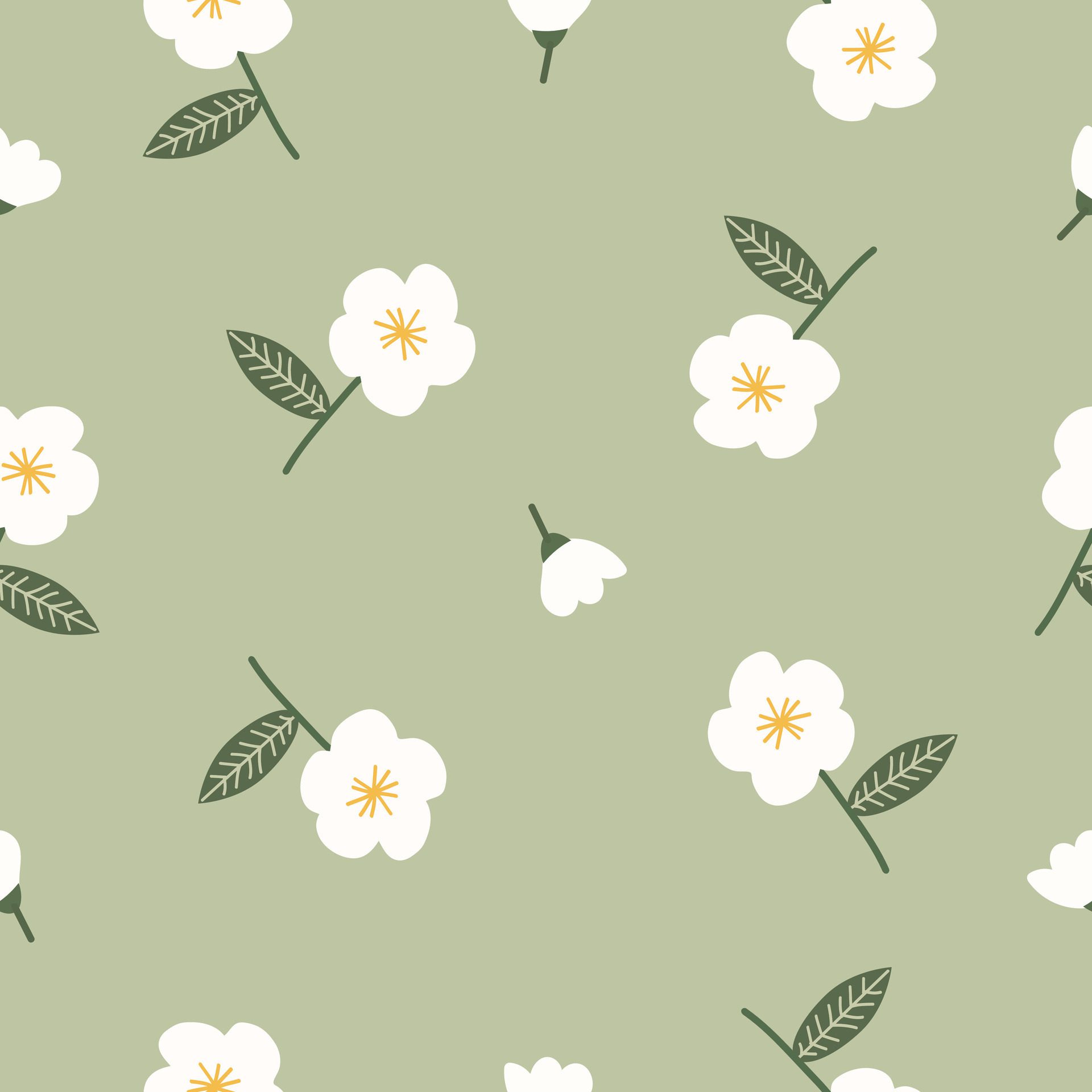 Seamless hand drawn pastel floral pattern background Free Vector