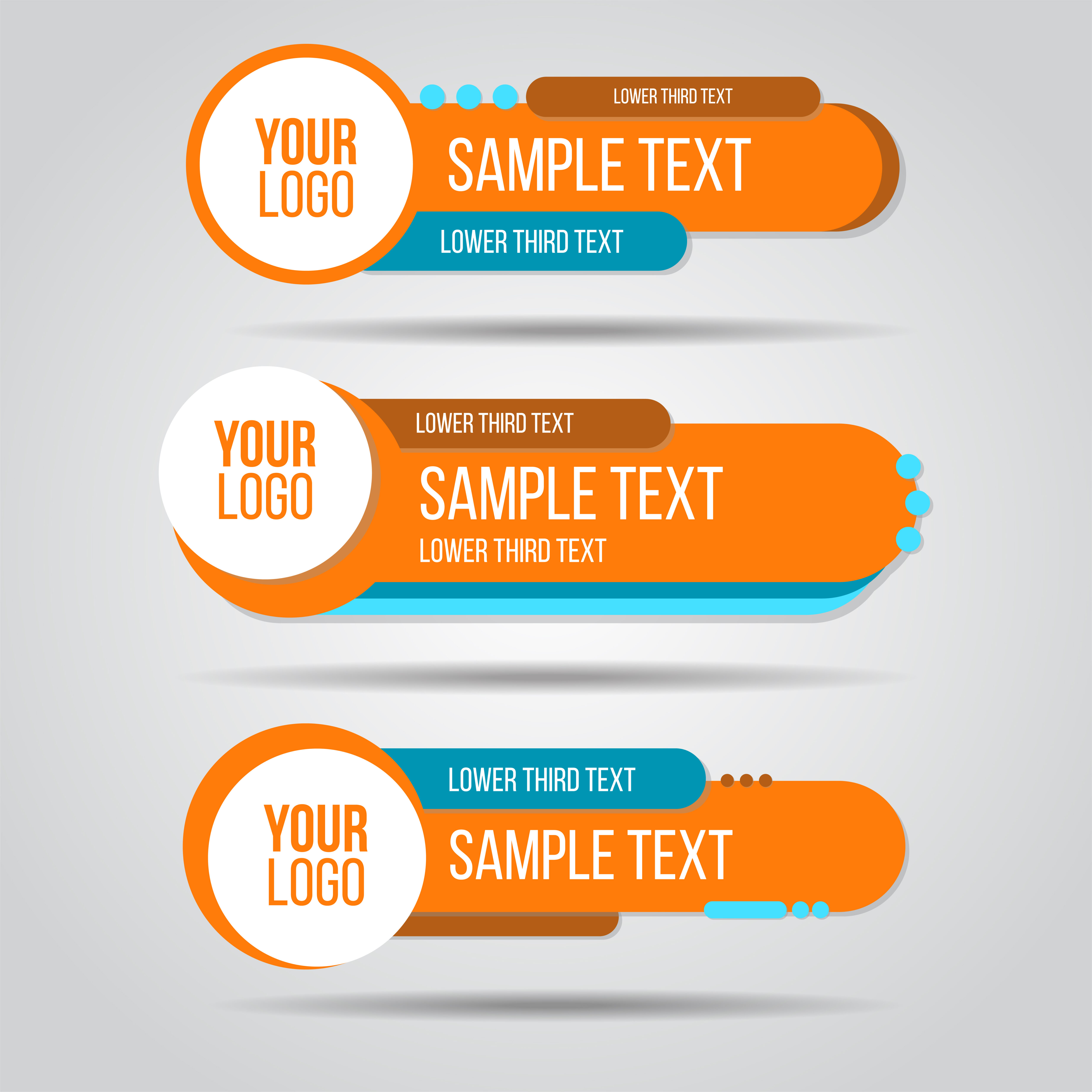 Lower third colorful banner set Free Vector