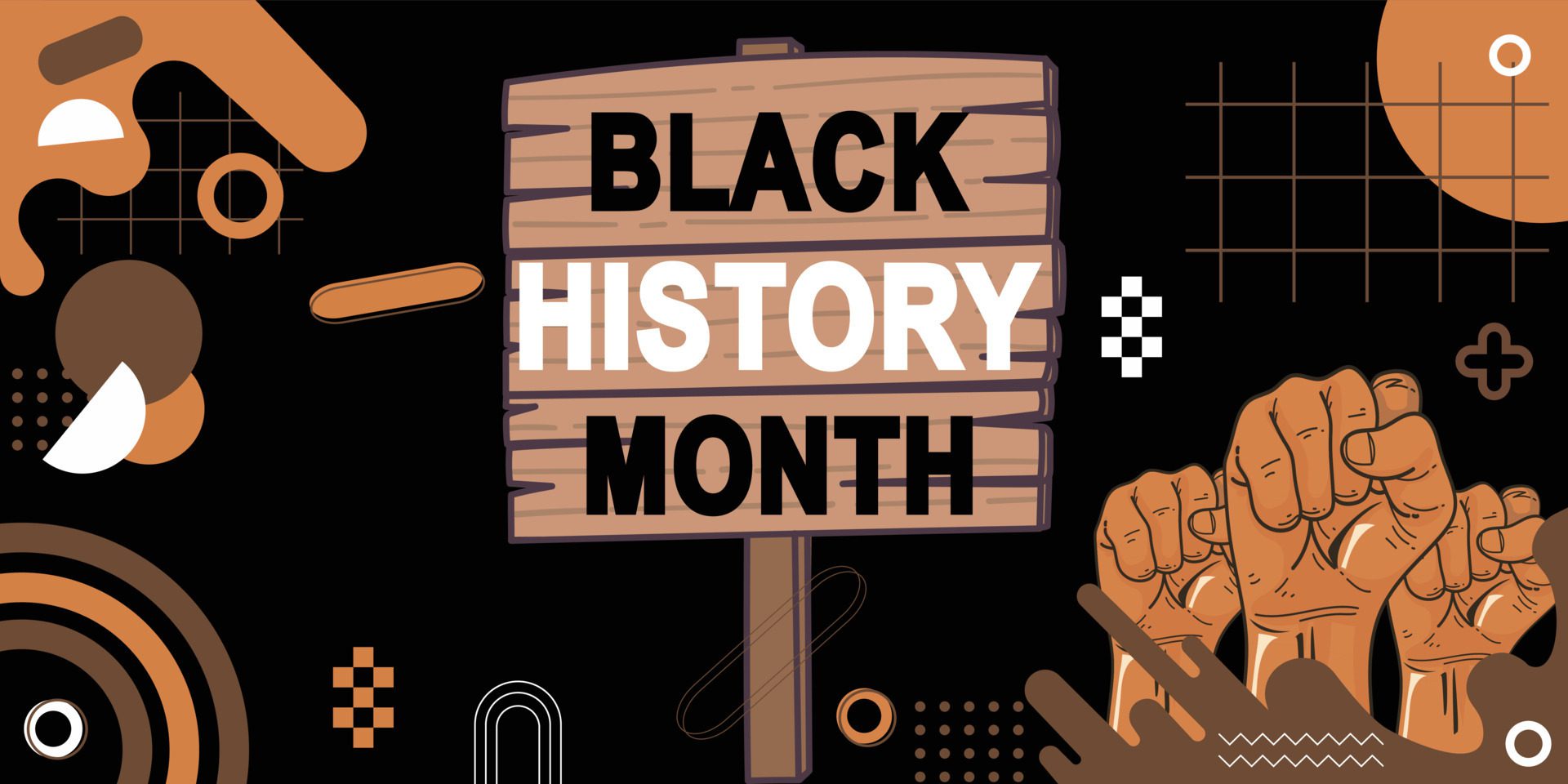 Black History month background banner Free Vector