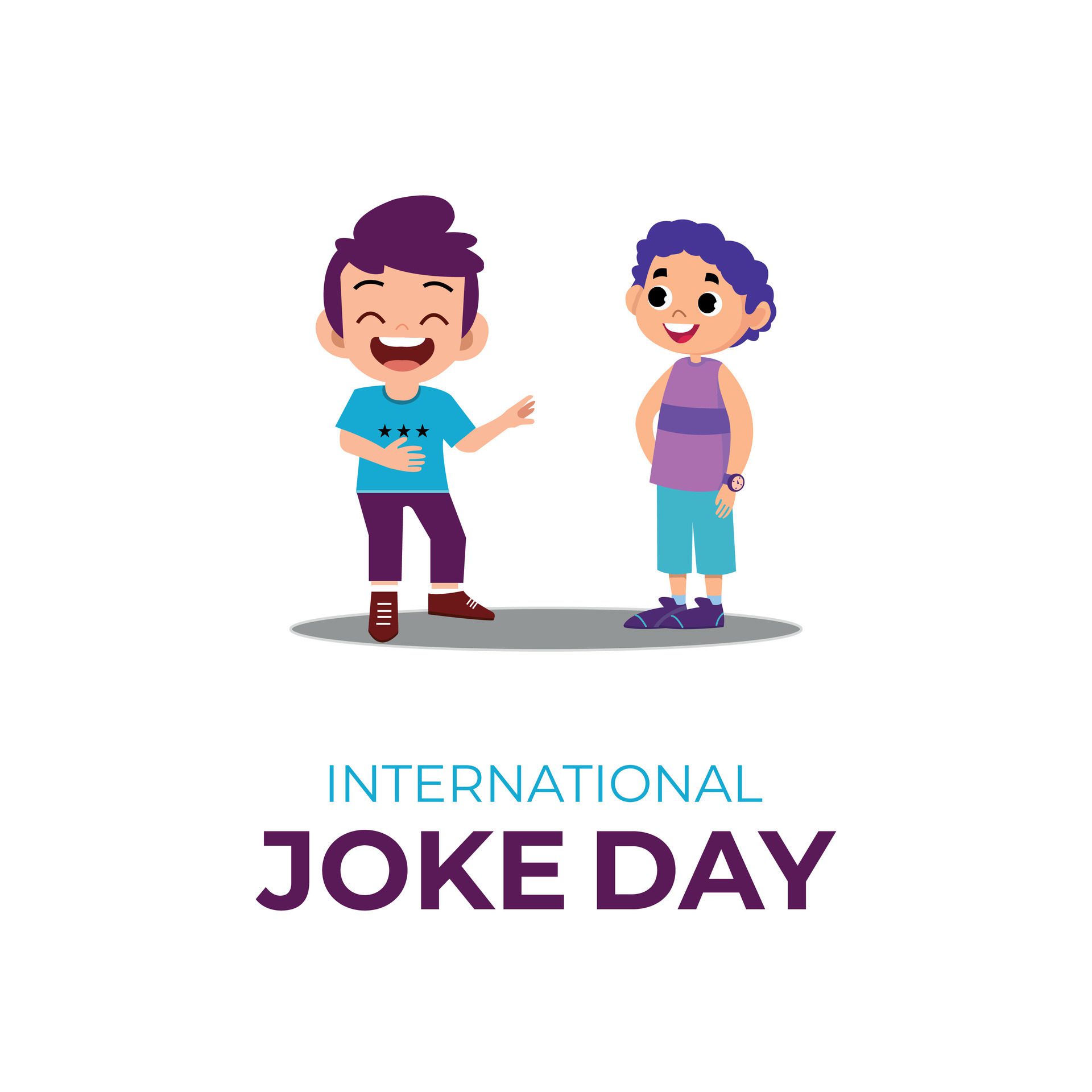 International Joke Day. July 1. joke day banner, poster. background. flat illustration. flat design Free Vector