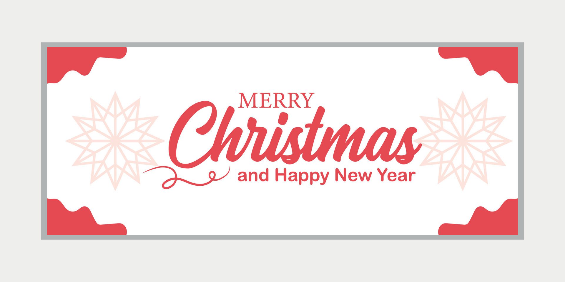 merry christmas banner set and happy new year banner, social media cover and web banner,Merry Christmas design for greeting card, Free Vector