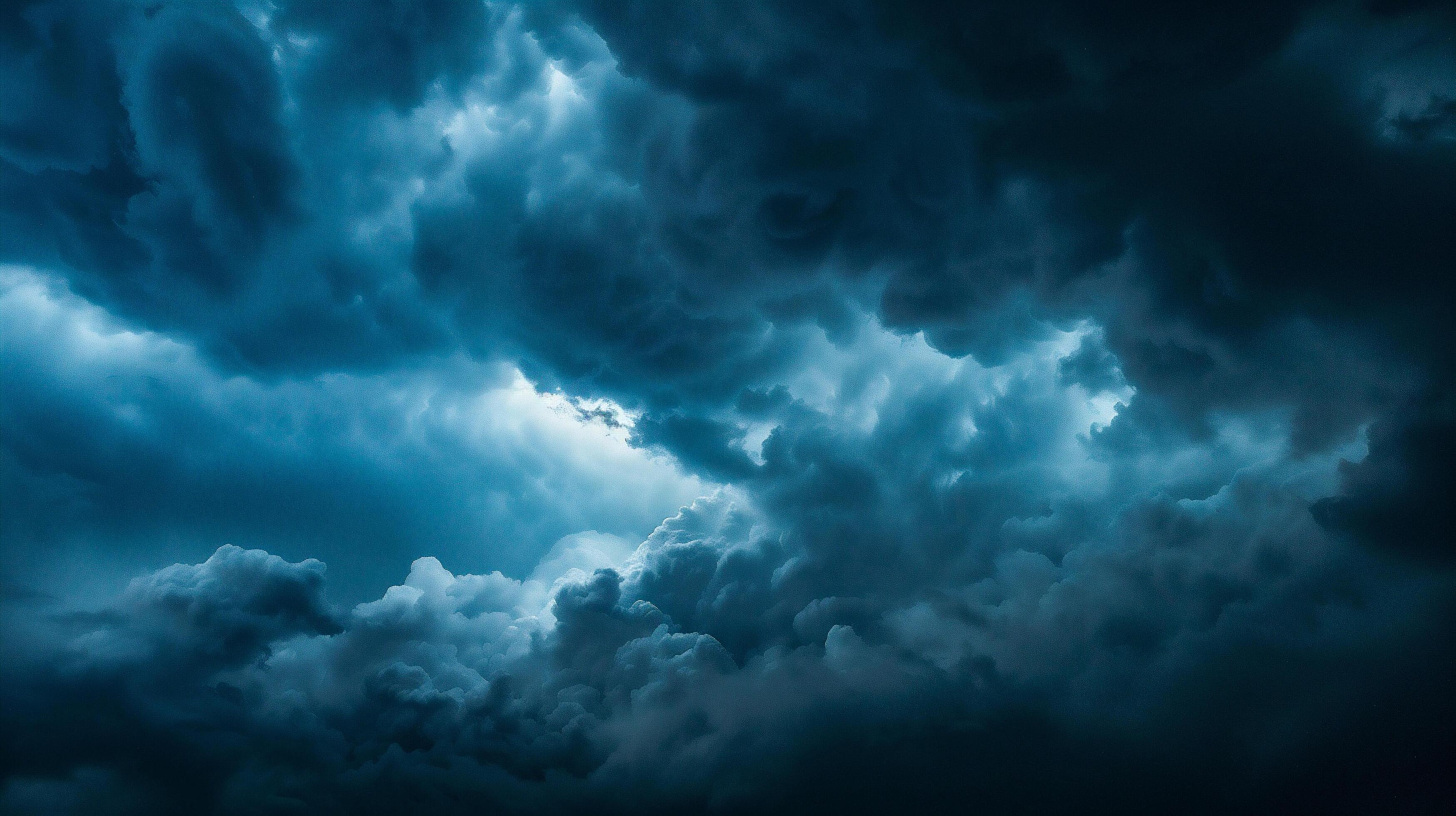 Dramatic stormy sky with dark clouds. Dark stormy sky background Stock Free