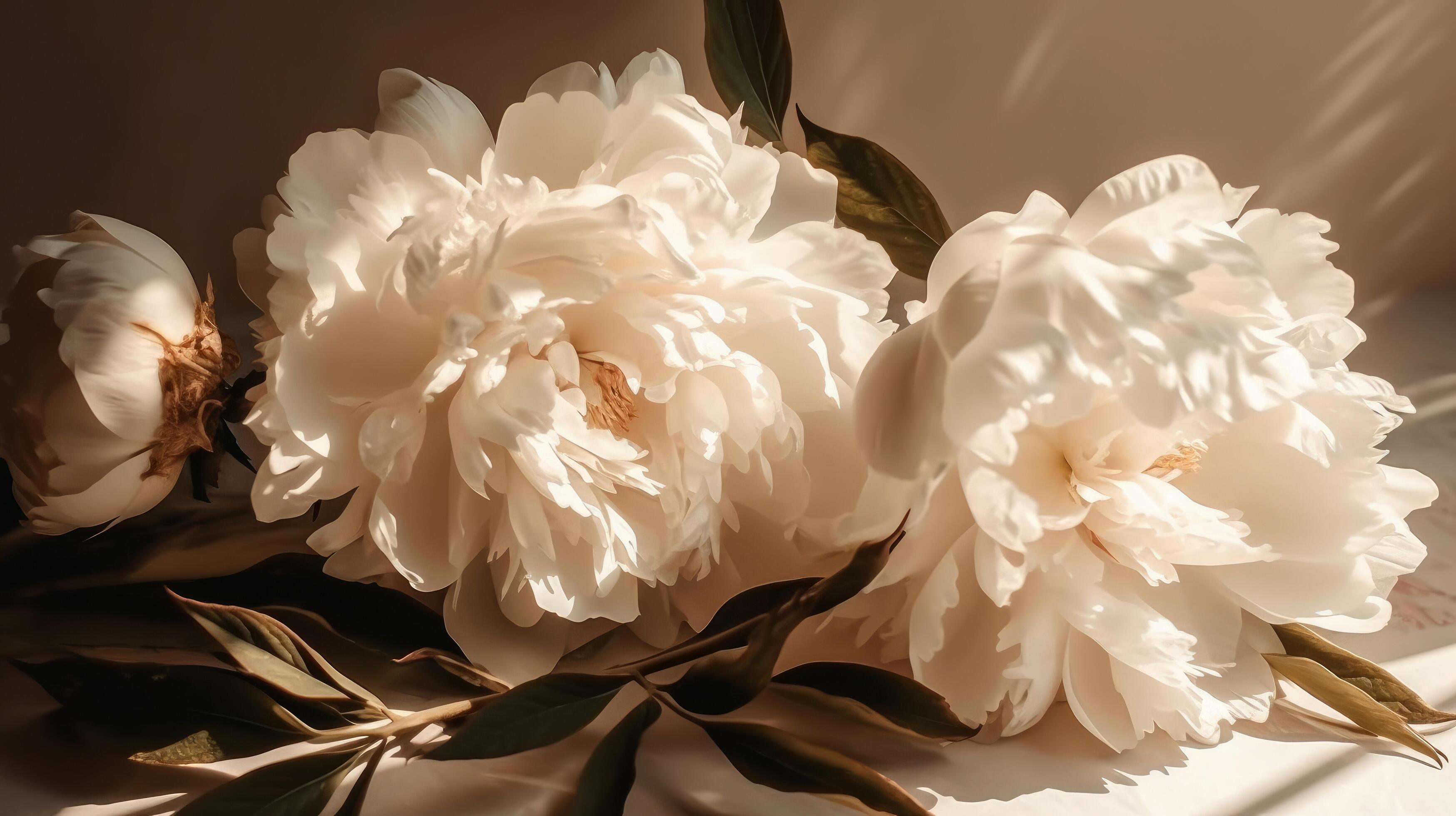 Peony flower natural background. Illustration Stock Free