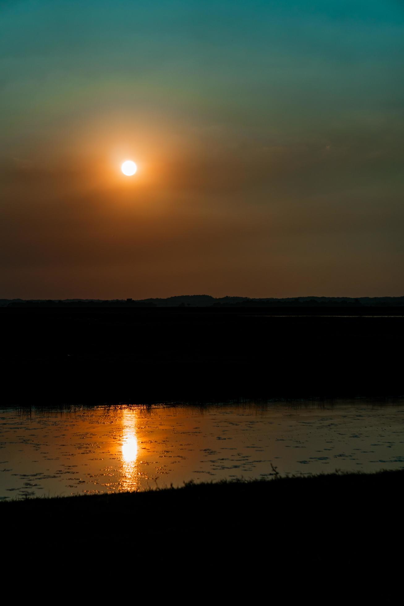 End of the afternoon, Nature, Landscape photo of a river at sunset Stock Free