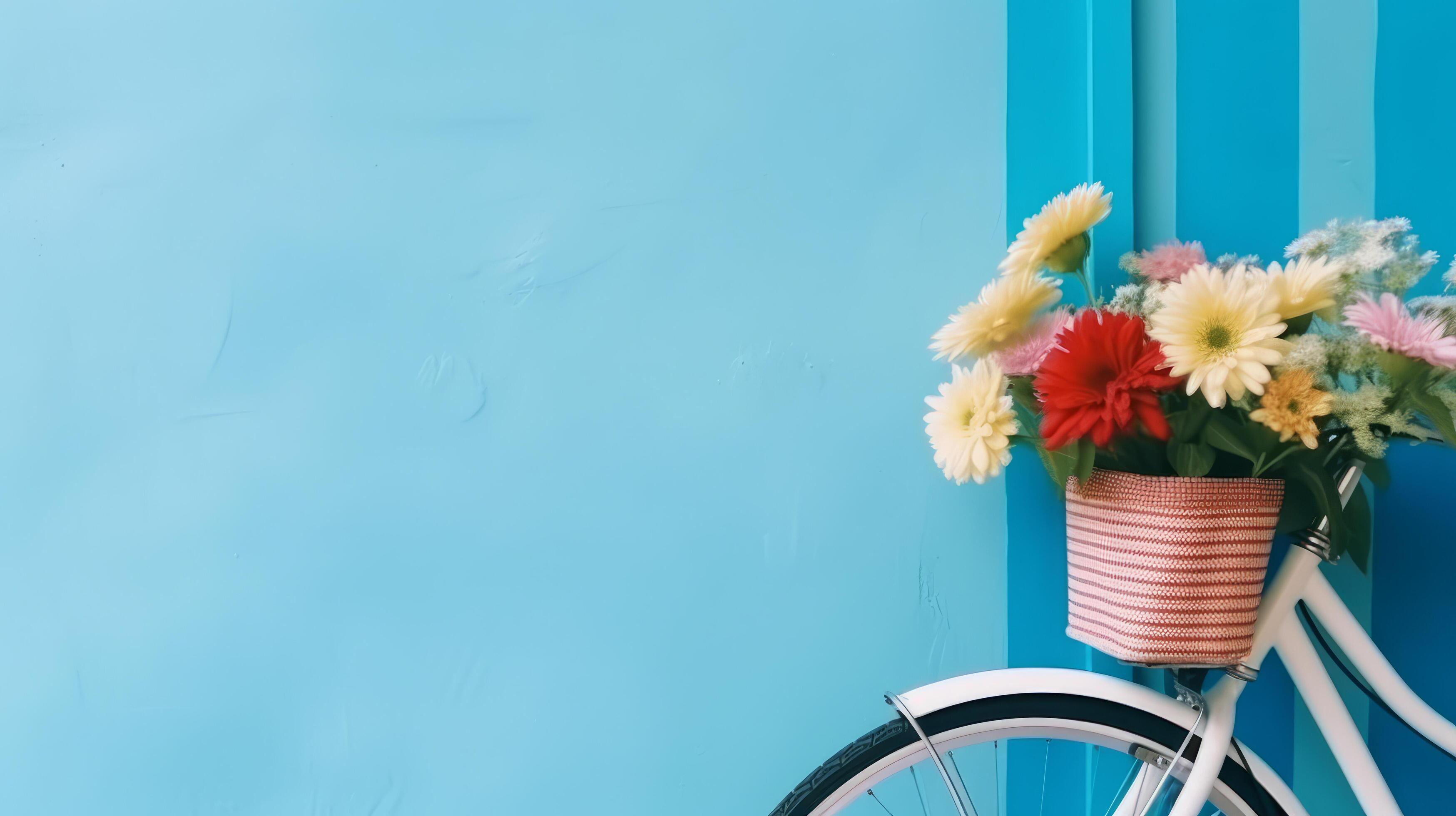 Bicycle with flowers. Illustration Stock Free