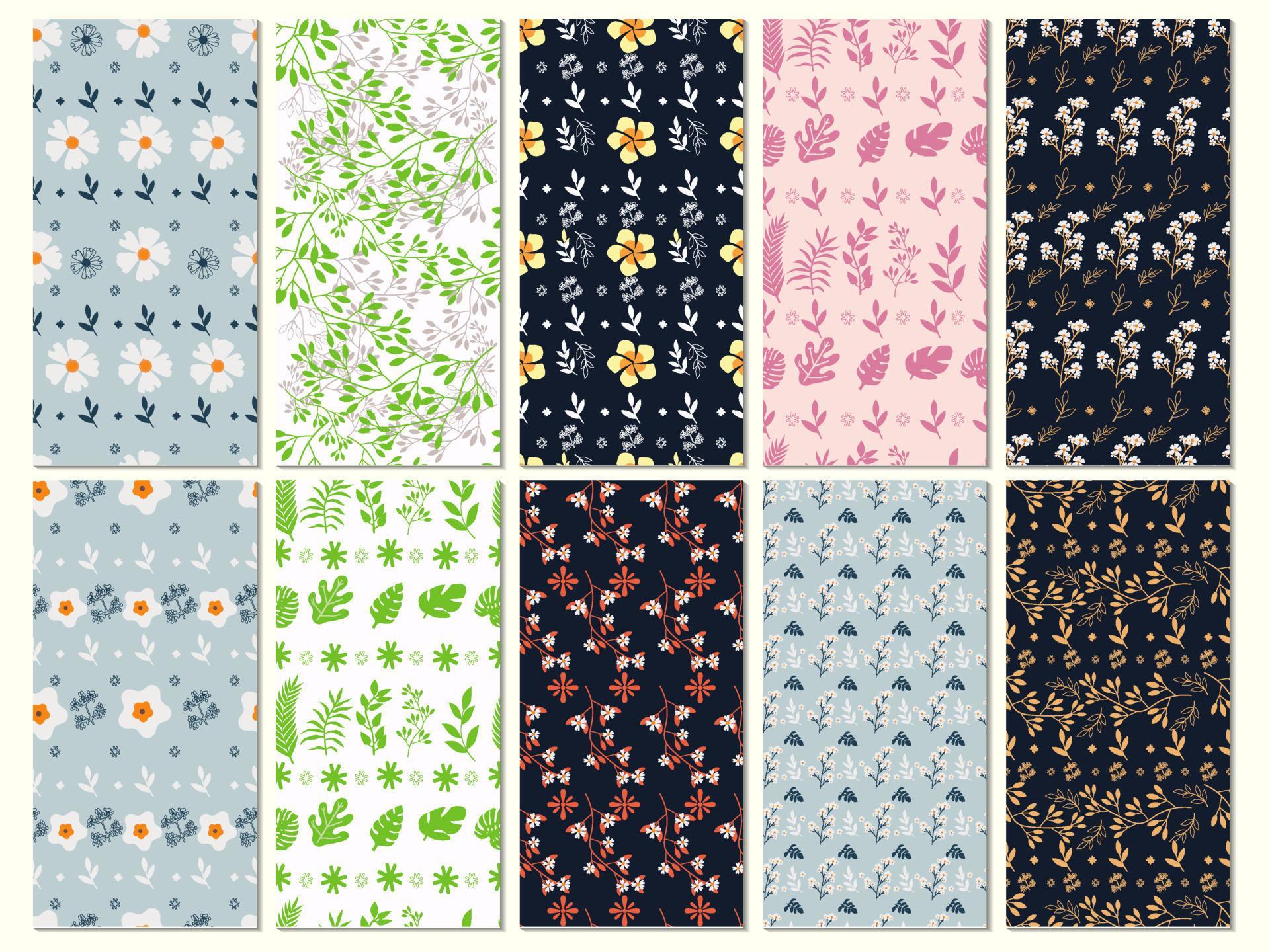 Floral seamless pattern collection Stock Free