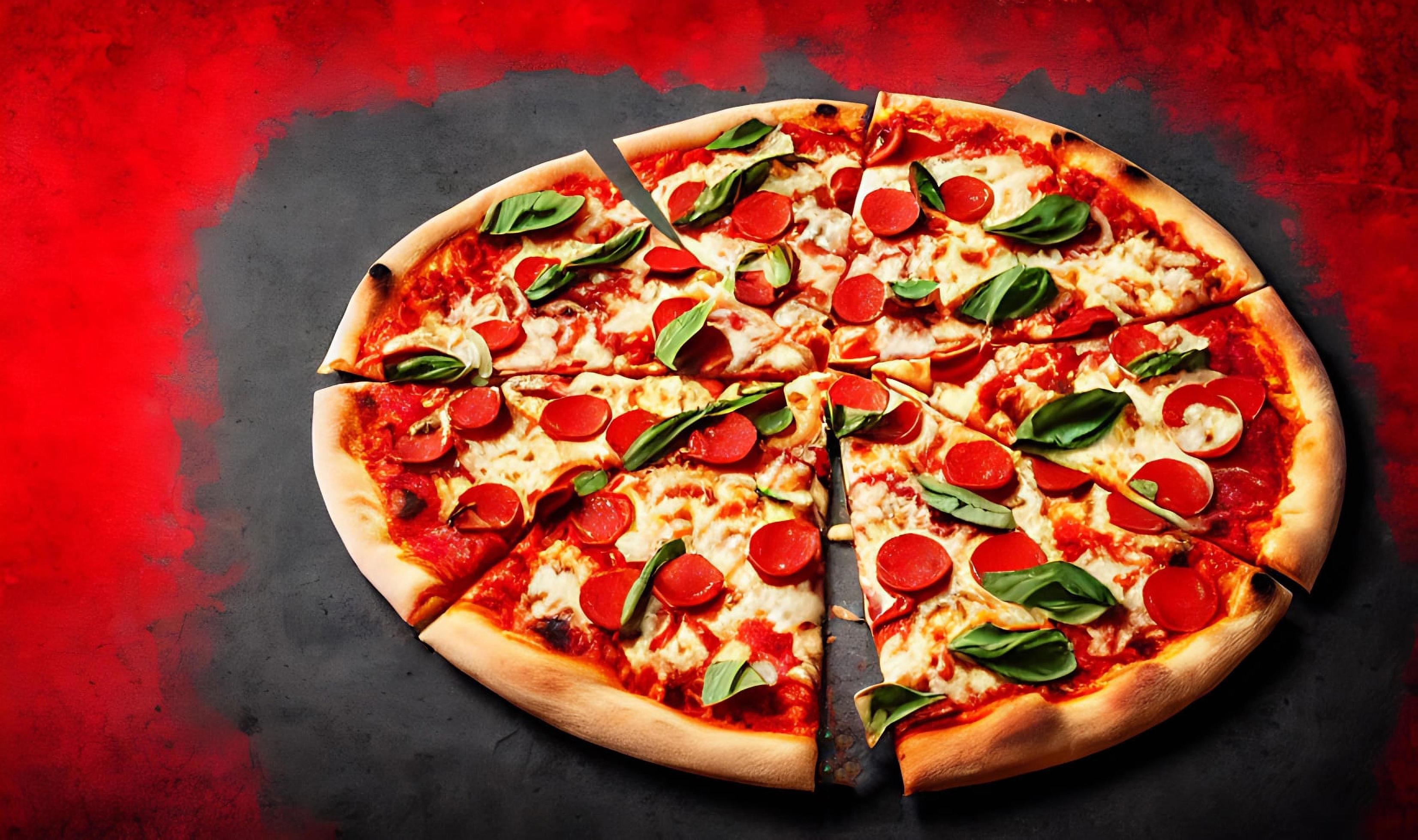 Pizza. Traditional Italian cuisine fast food. Stock Free