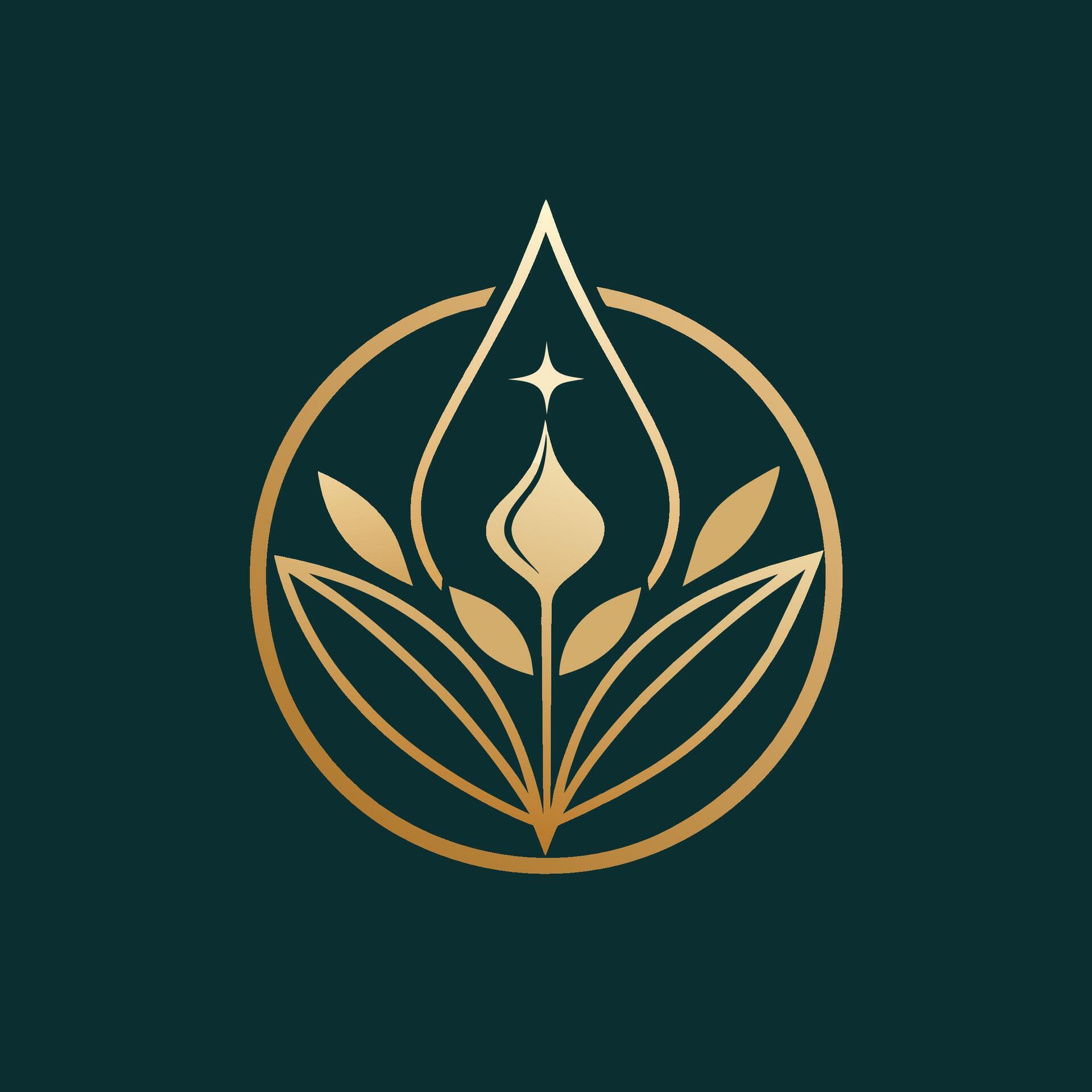 Elegant gold and green logo design for a flower shop branding, Create a clean and refined logo for a high-end skincare brand Stock Free