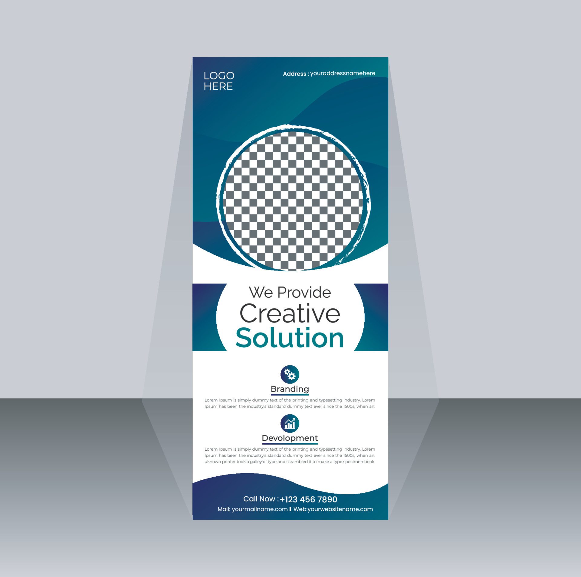 Creative Corporate Business Roll Up Banner Design Template Free Vector