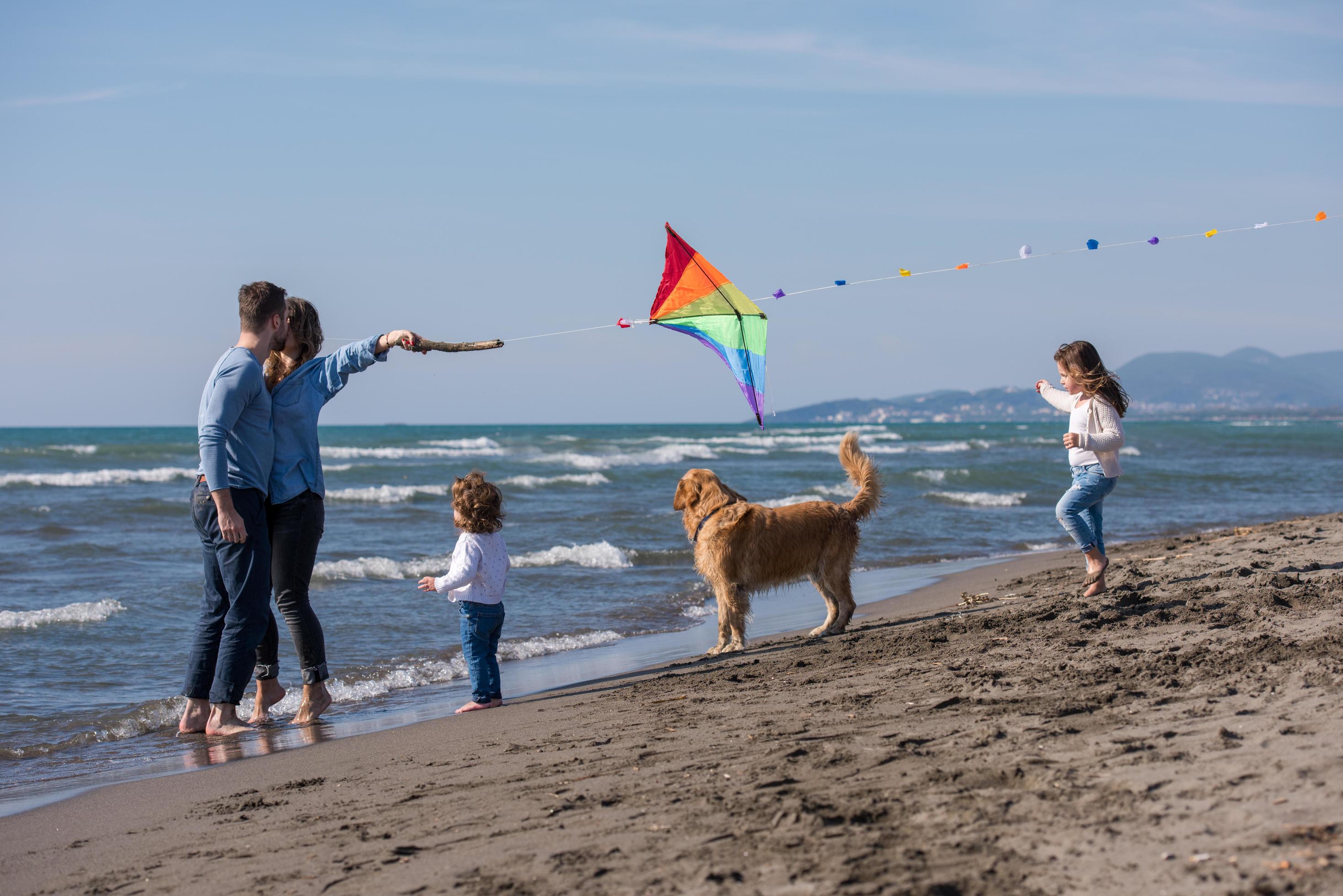 happy young family enjoying vecation during autumn day Stock Free