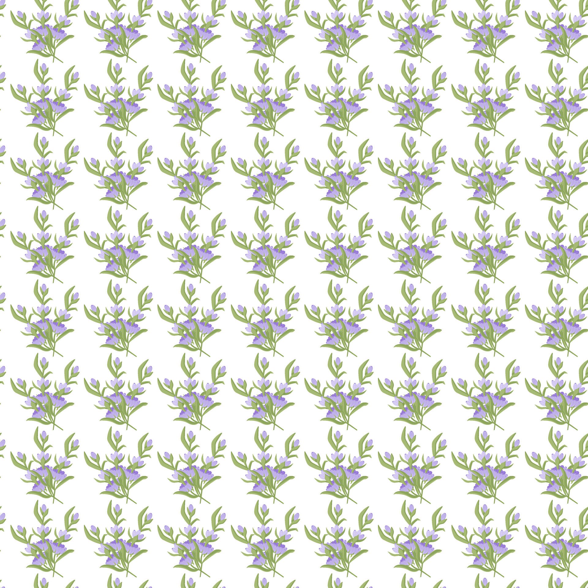 A sprig of lavender. Purple flower. Seamless pattern. illustration. Free Vector