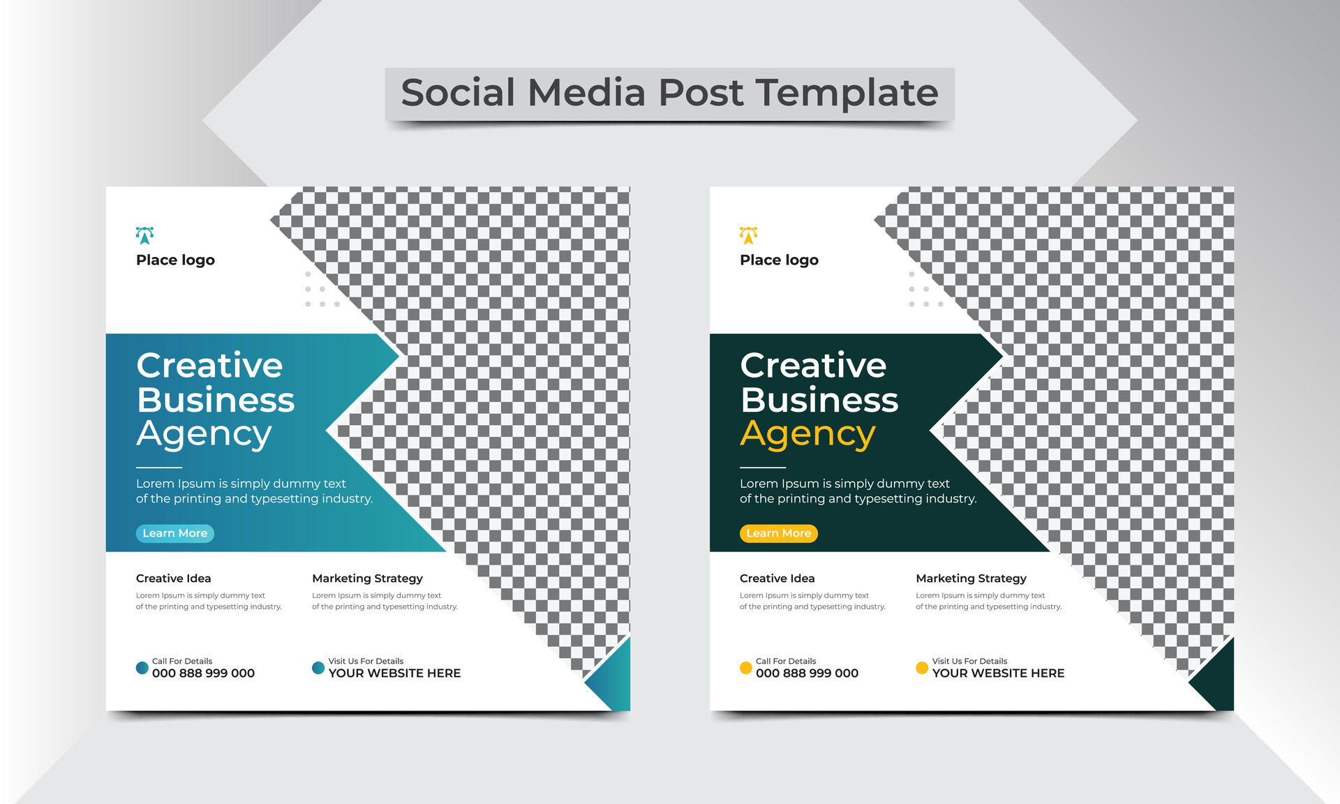 Creative business agency social media post banner design template. Free Vector