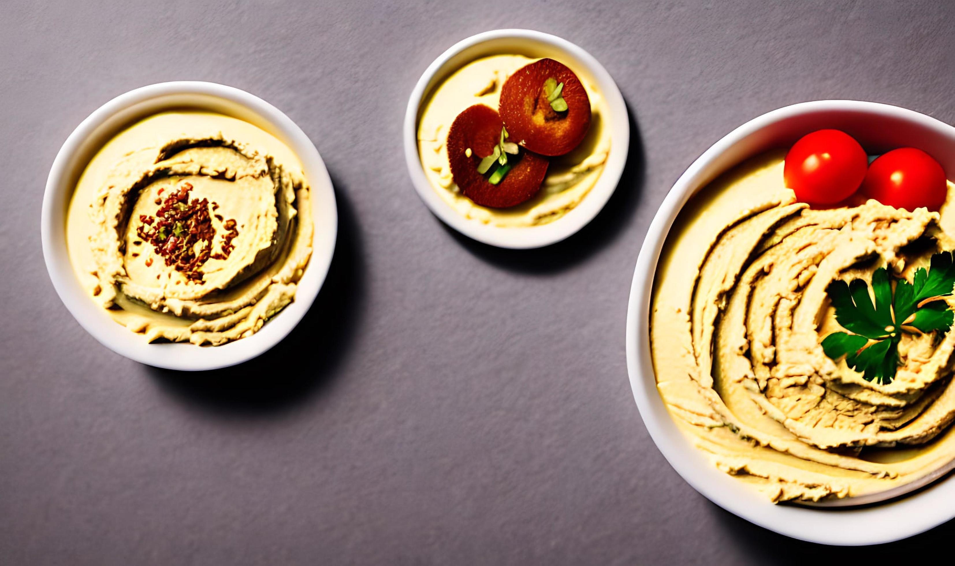 Healthy food. Traditional freshly made organic hummus. Stock Free