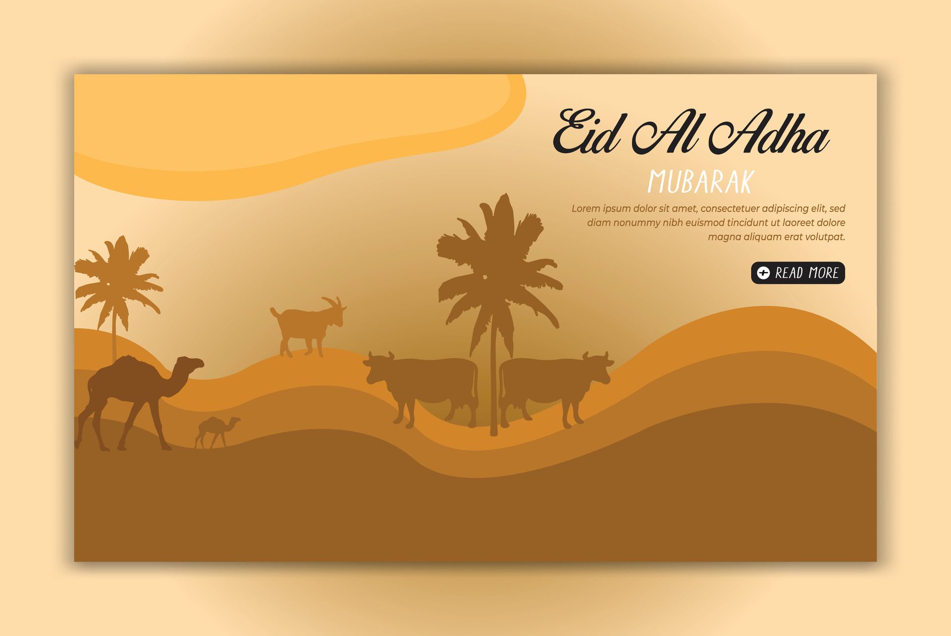 Eid al adha mubarak islamic festival social media banner post template Free Vector