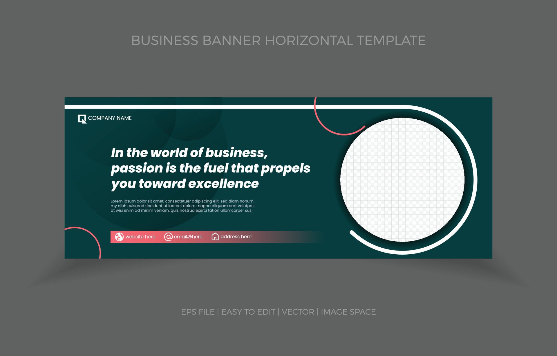 Business Horizontal Banner Template Design with Image Space Template Free Vector