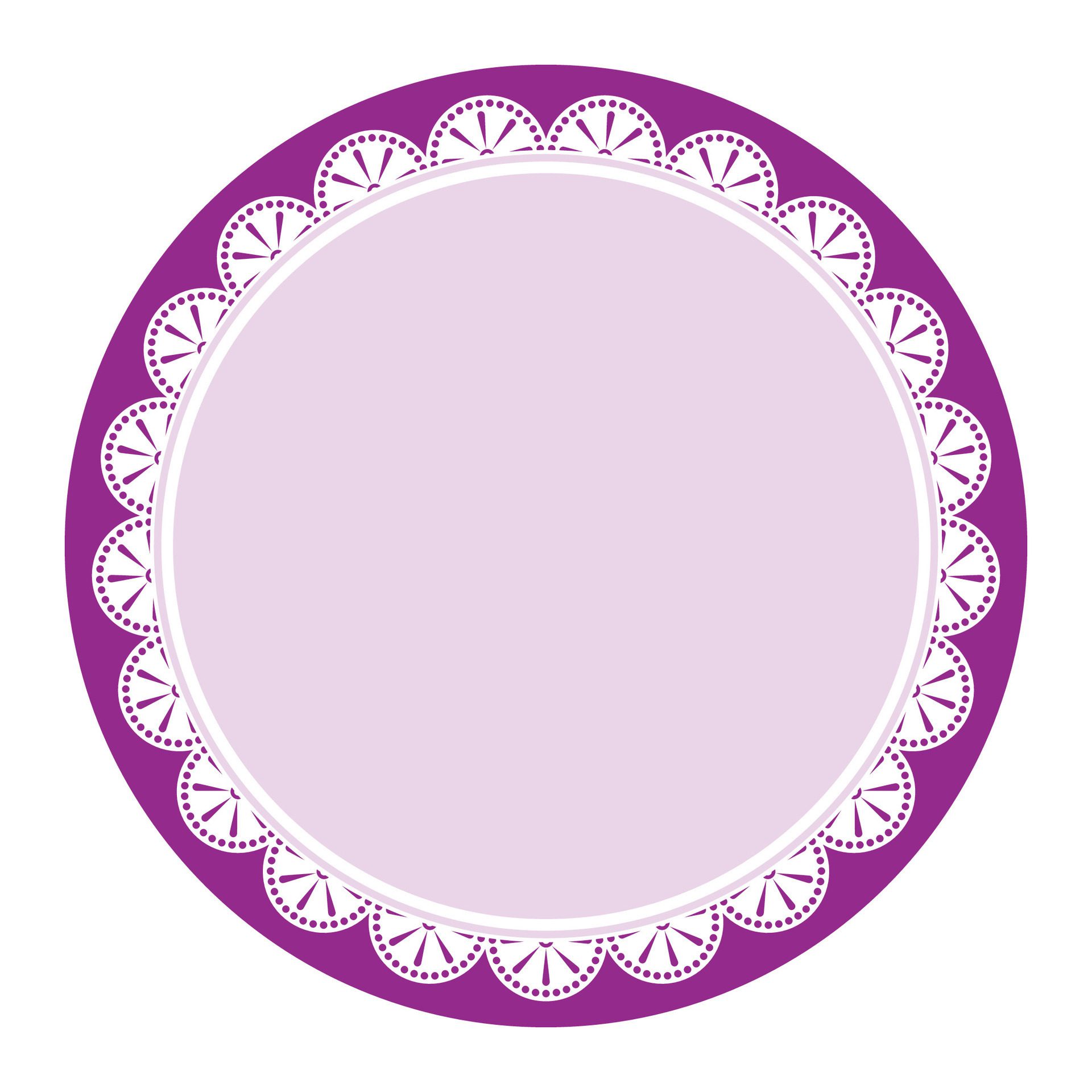 Simple Classic Purple Circle Shape with Decorative Round Patterns Design Free Vector