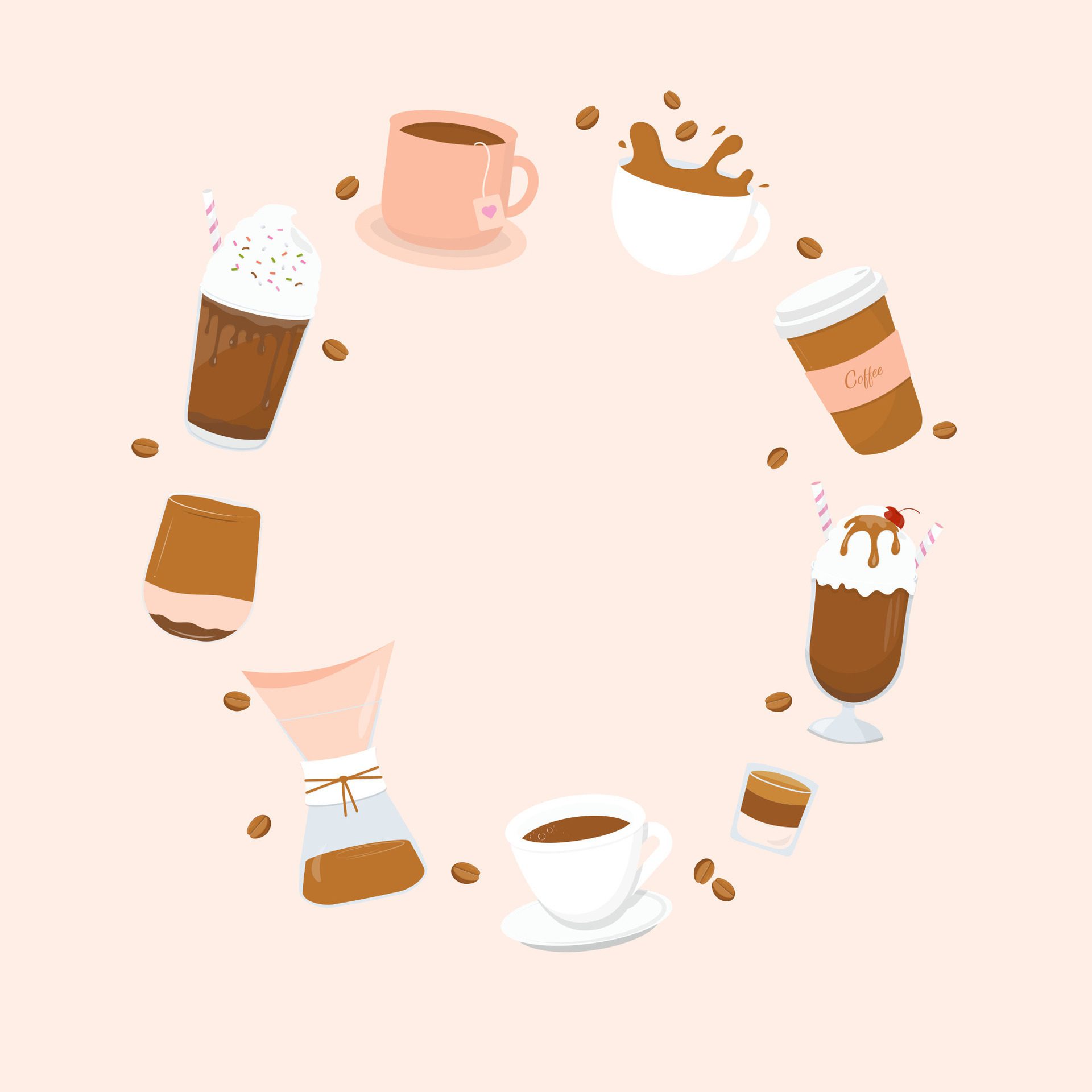 Coffee and coffee beans banner Free Vector