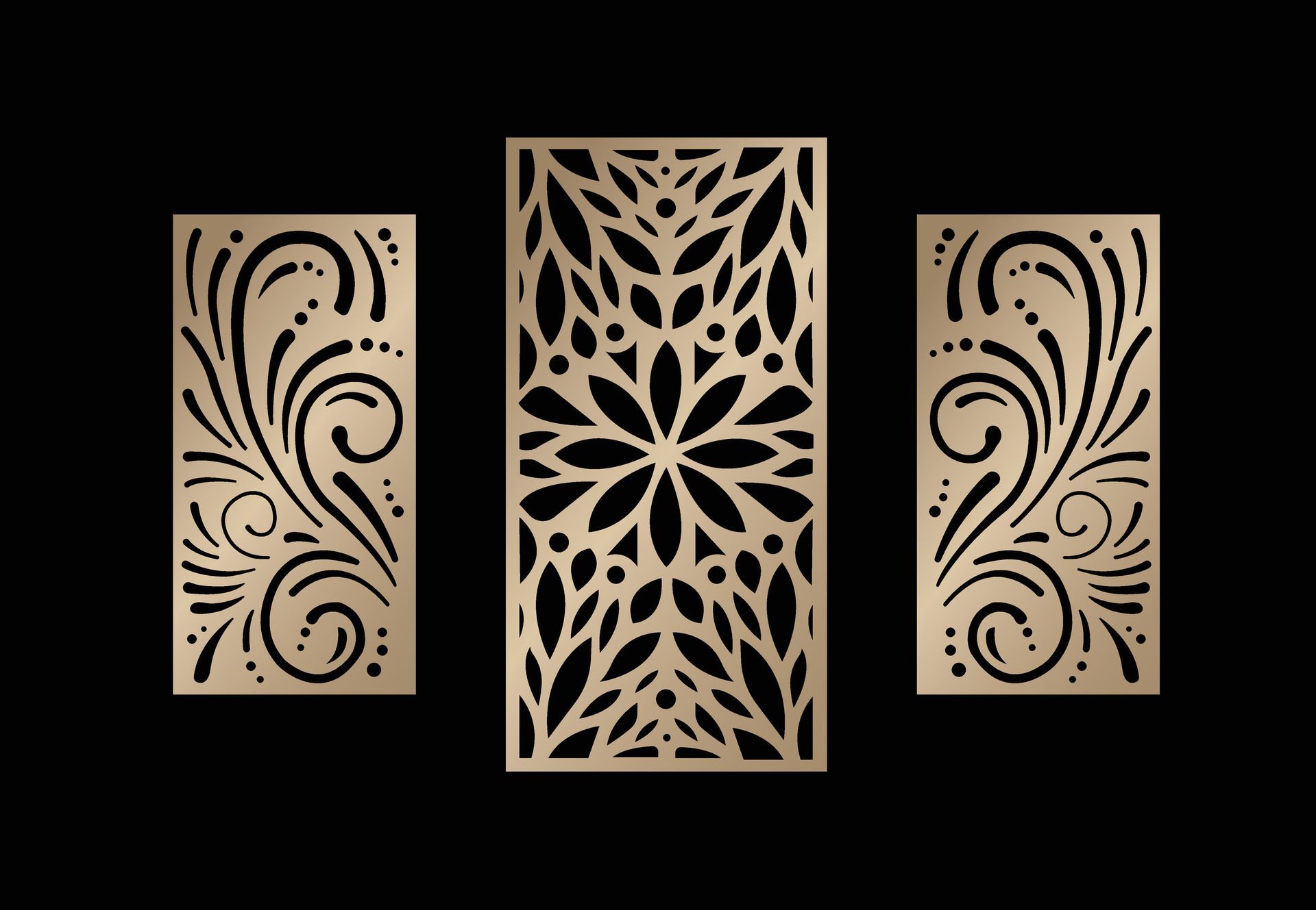 Laser and cnc cutting panels template. Decorative die cut pattern Free Free Vector