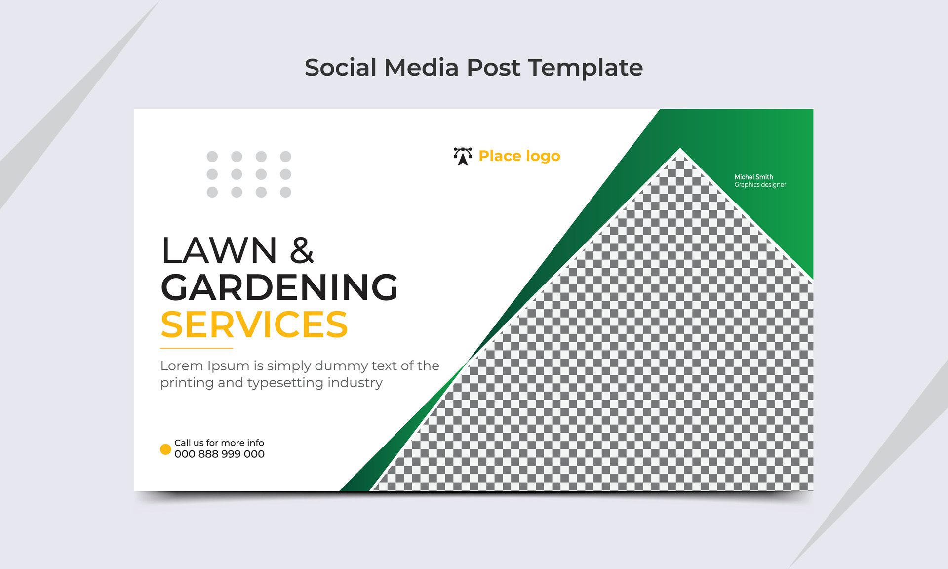 Lawn and Gardening service social media post web banner template design. Free Vector