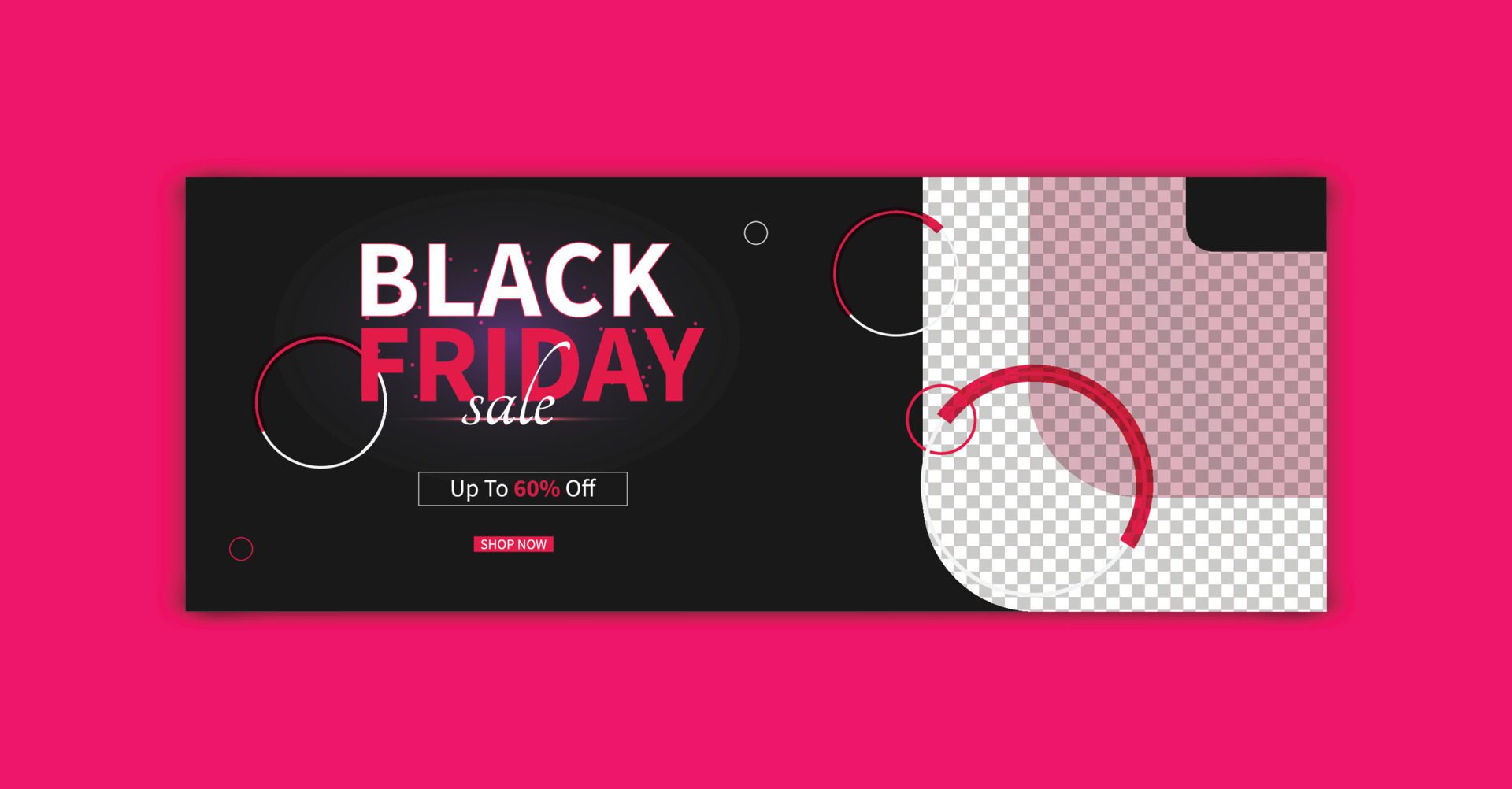 Black friday sale banner design template, black friday social media banner template Free Vector