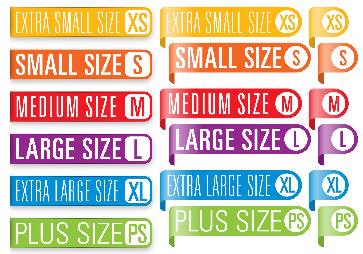 Clothes Size Banners Free Vector and Free SVG