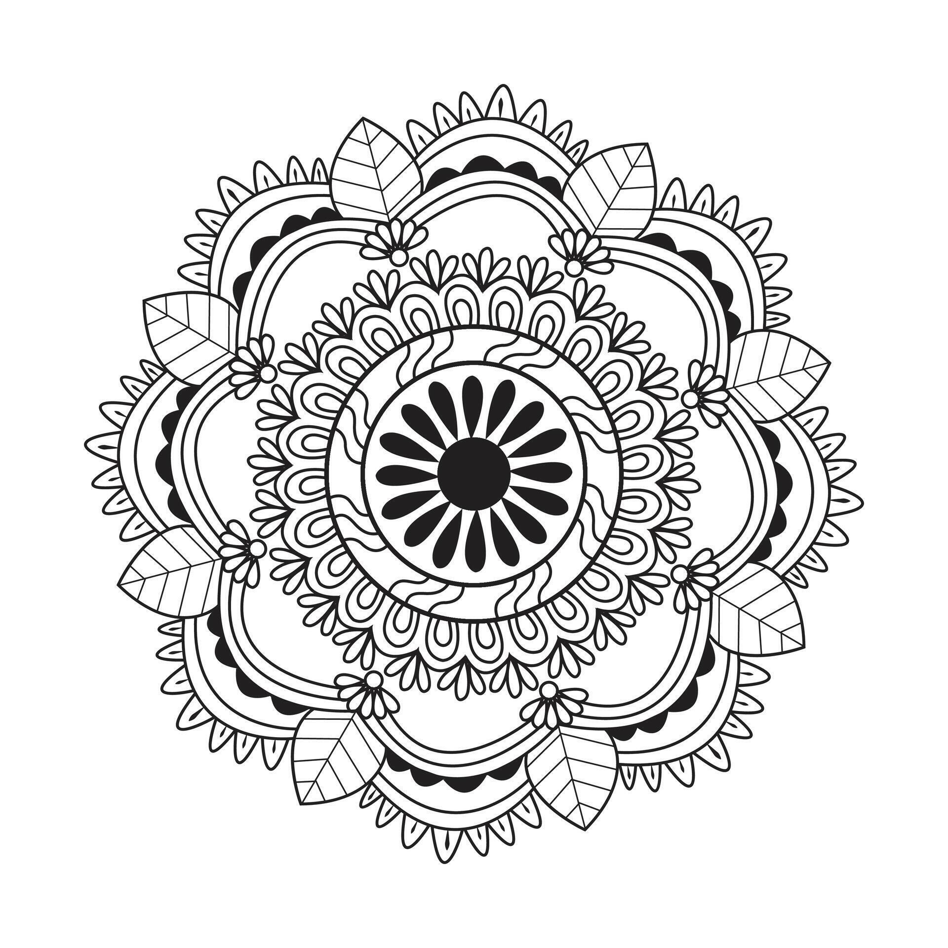 Easy circle mandala unique flower floral vector eps mandala patterns for free download Stock Free