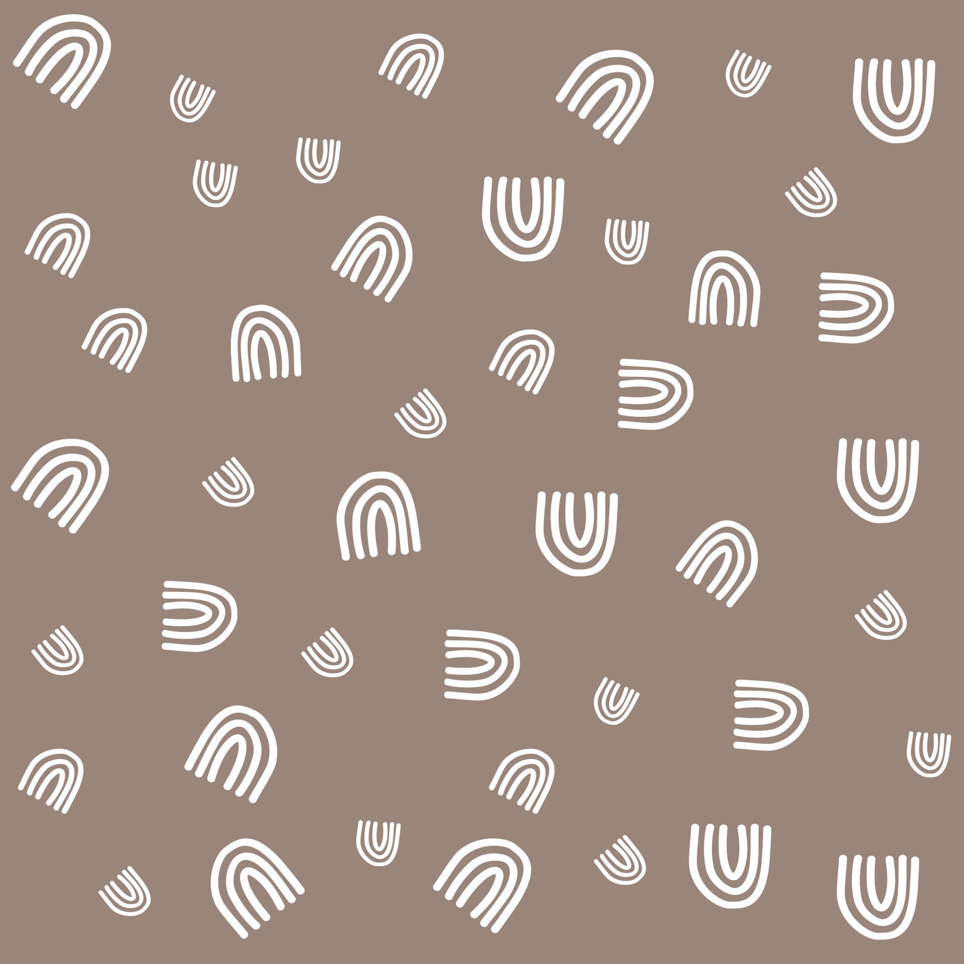 White boho arch pattern on boho brown background Free Vector