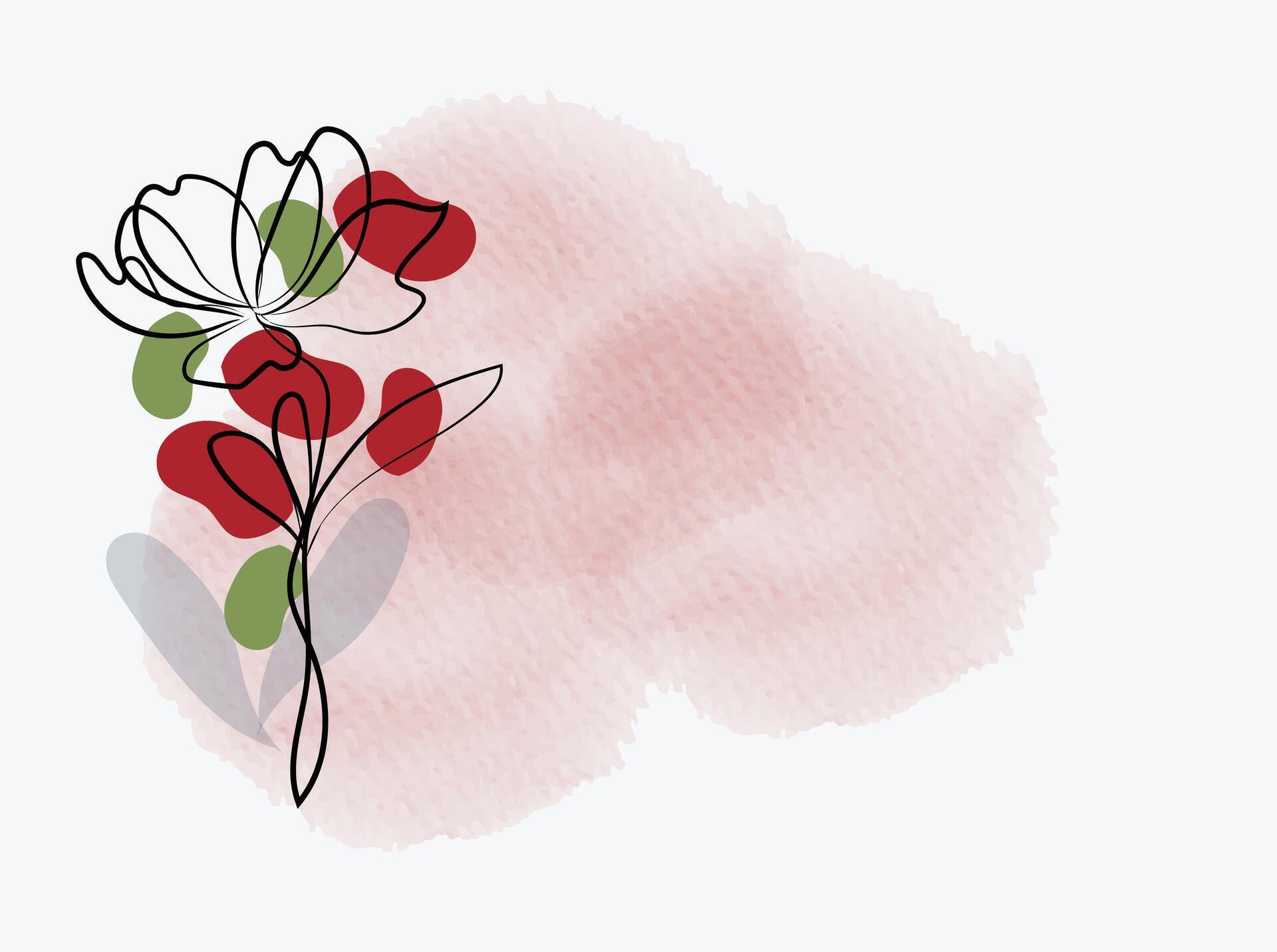 Hand drawn flat design simple flower outline Stock Free