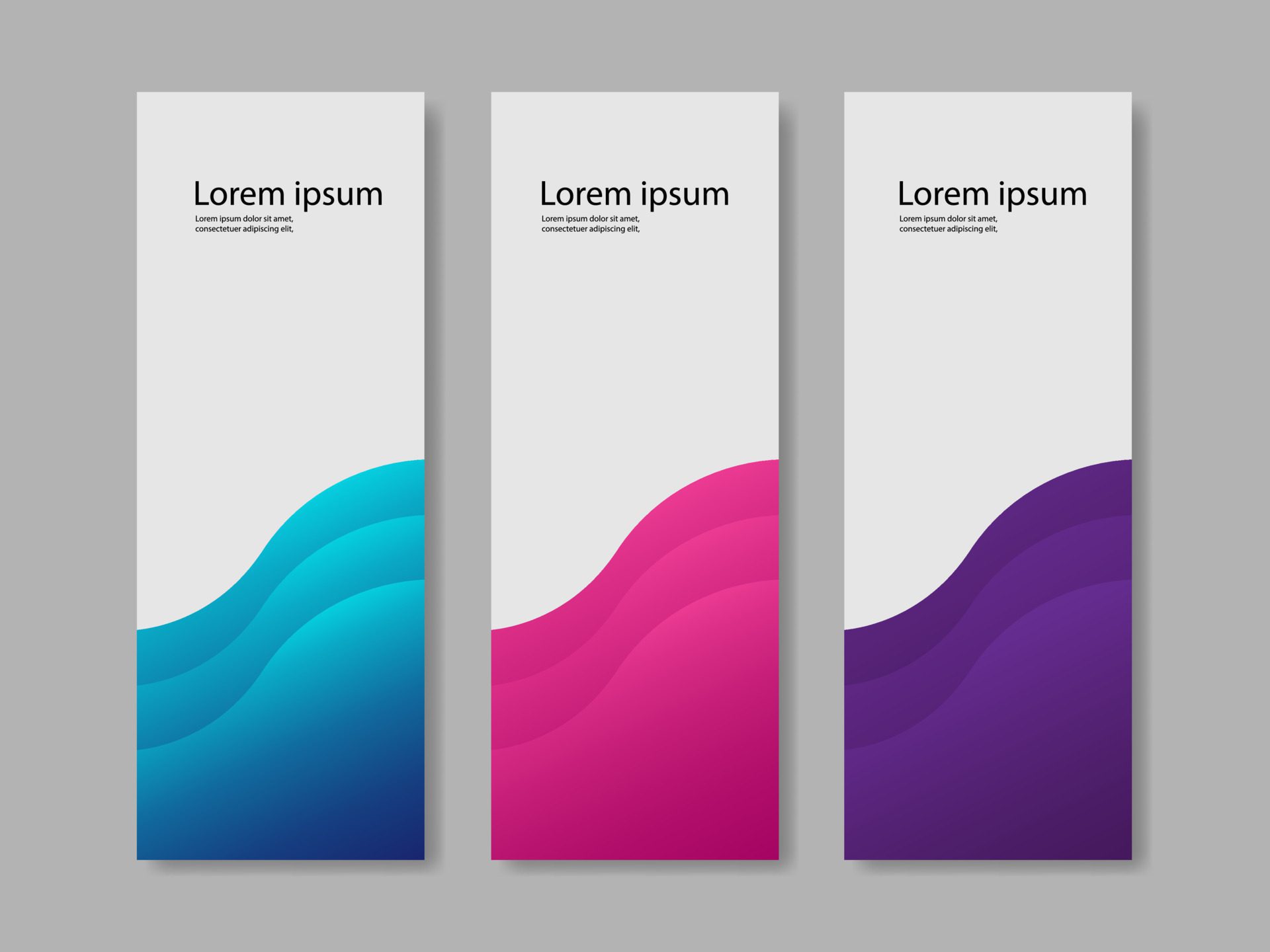 gradient vertical banner collection wave shape Free Vector