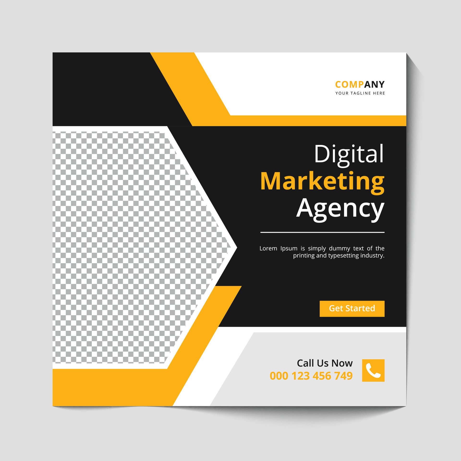 
									Marketing Agency Social Media Post, Digital Marketing Web Banner, Corporate Square Flyer Template banner Free Vector