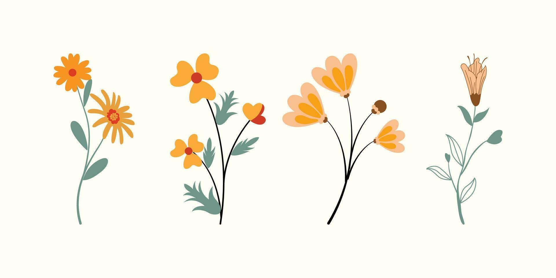 flower icon set in a vector format Stock Free