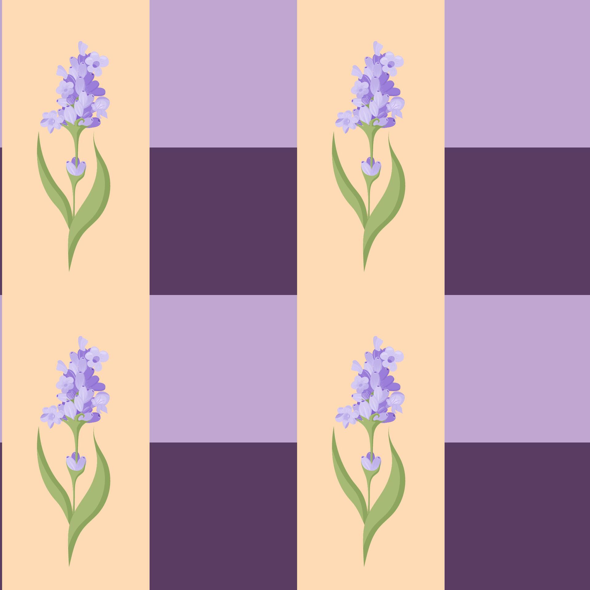 A sprig of lavender. Purple flower. Seamless pattern. illustration. Stock Free