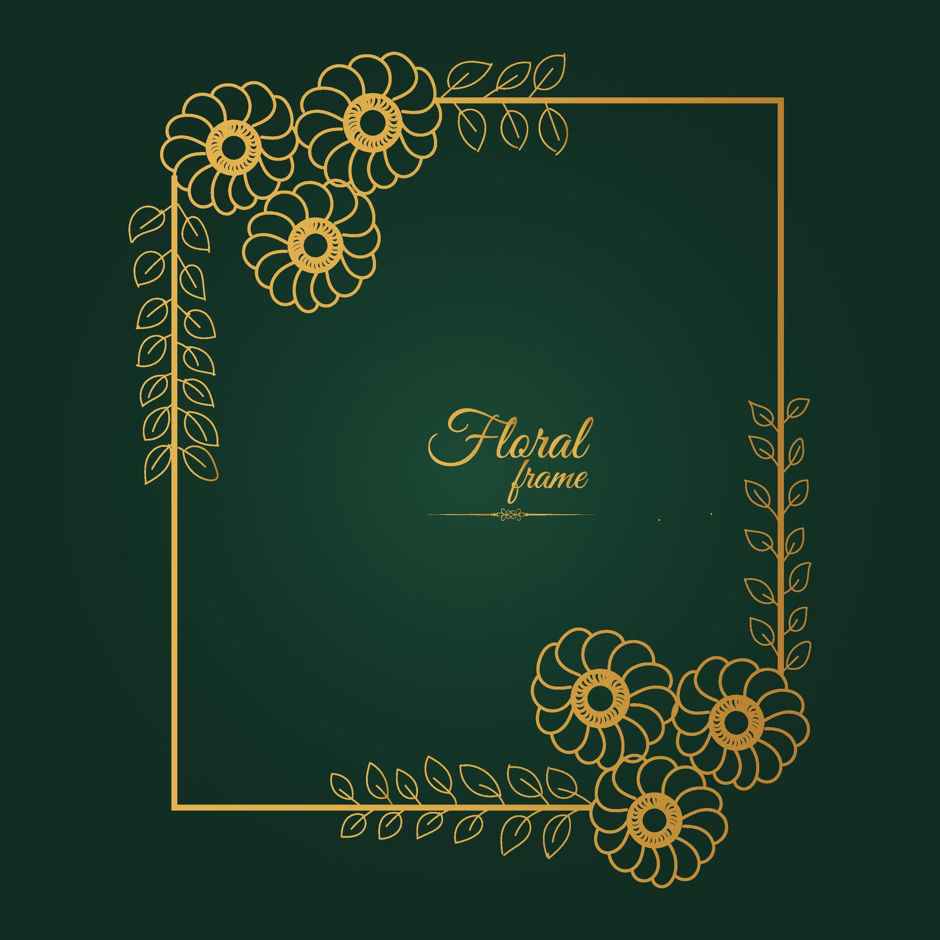 Flower Decorative Gold Frames And Borders Stock Free