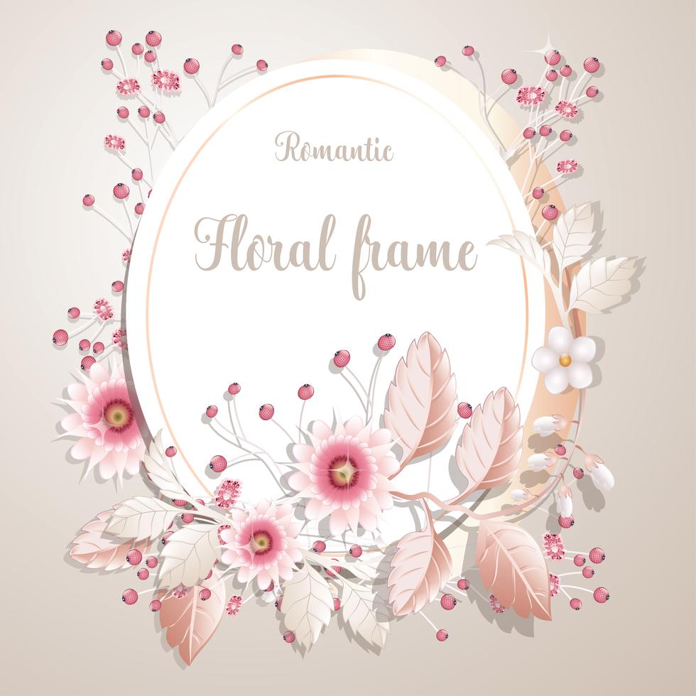 Romantic flower frame Stock Free