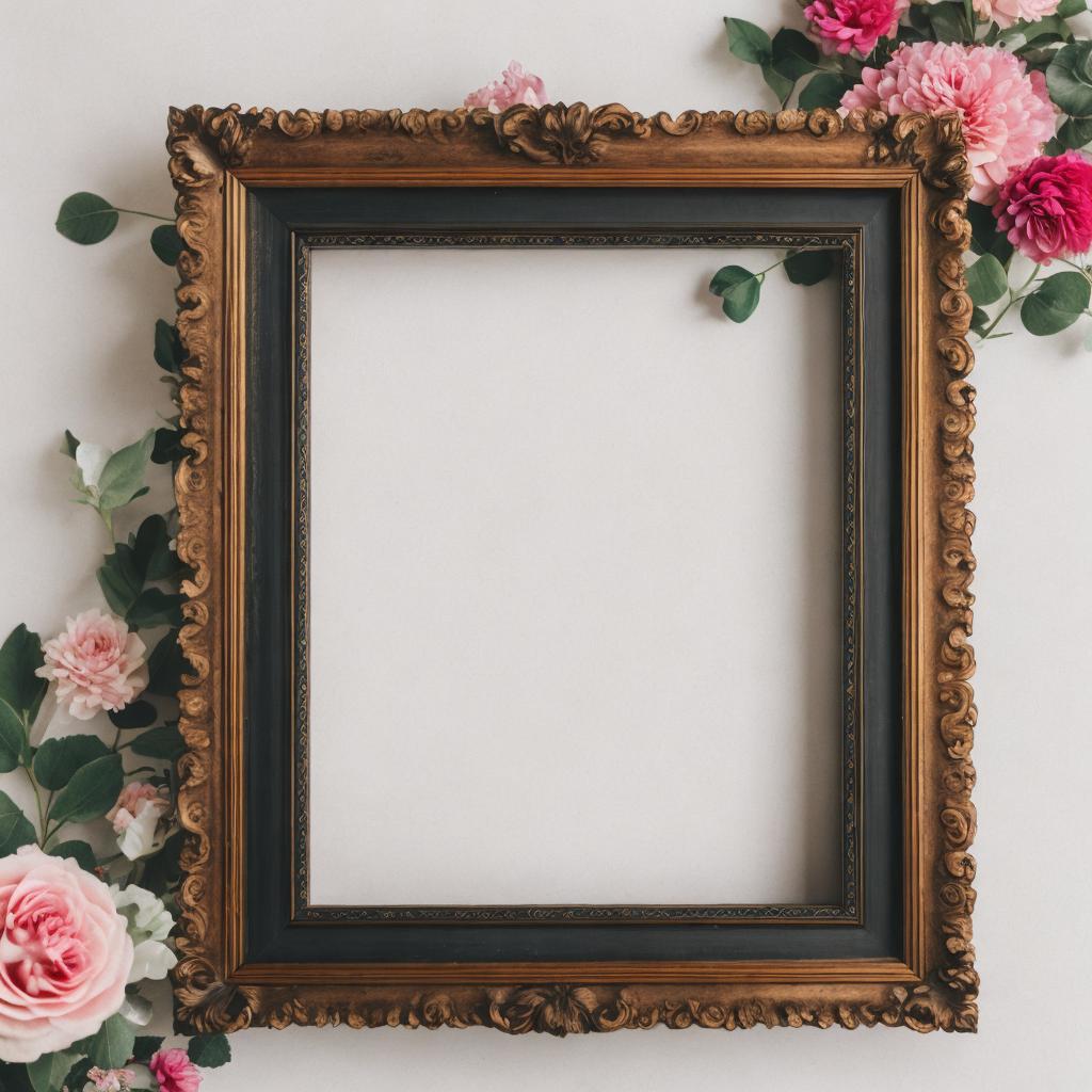 Frame with flowers around by @ai_generated