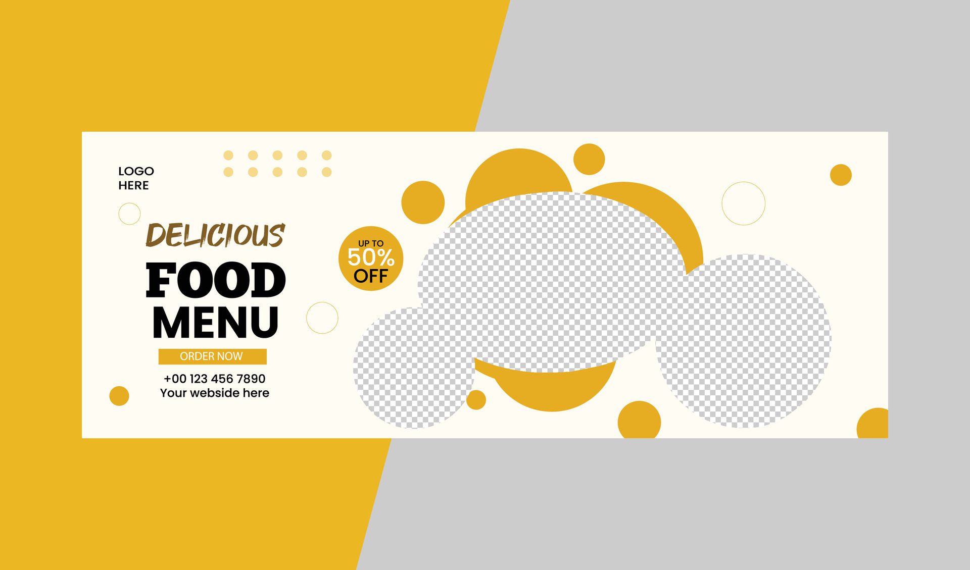 creative food web banner Free Vector