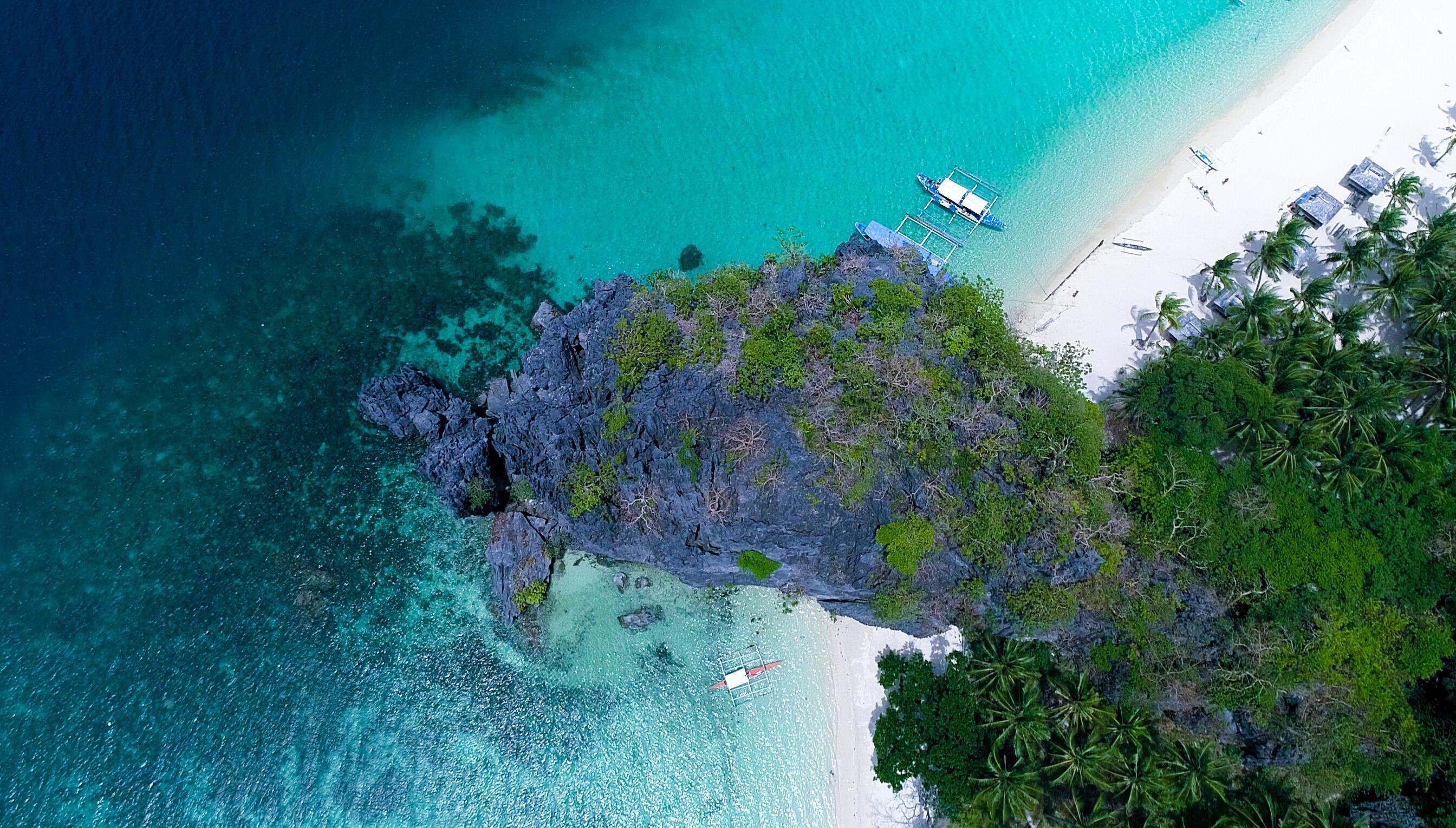 Aerial photography of island Stock Free