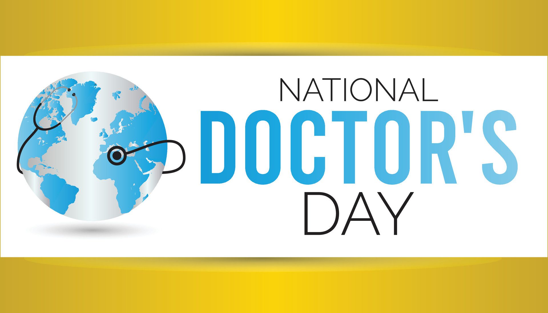 National Doctors’ Day observed every year in July. Template for background, banner, card, poster with text inscription. Free Vector