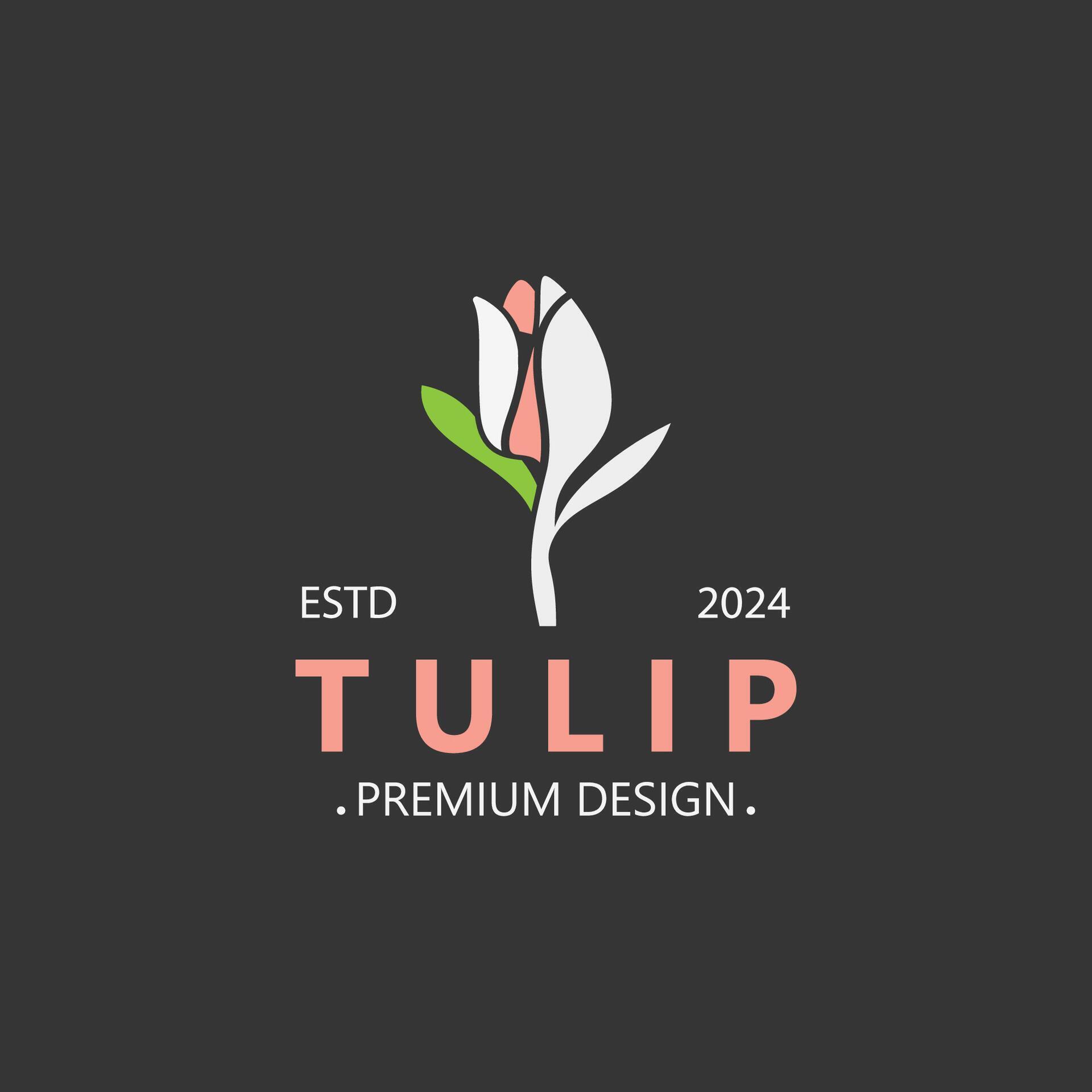 Tulip Flower logo with leaves design, suitable for fashion, beauty spa and boutique emblem business Stock Free