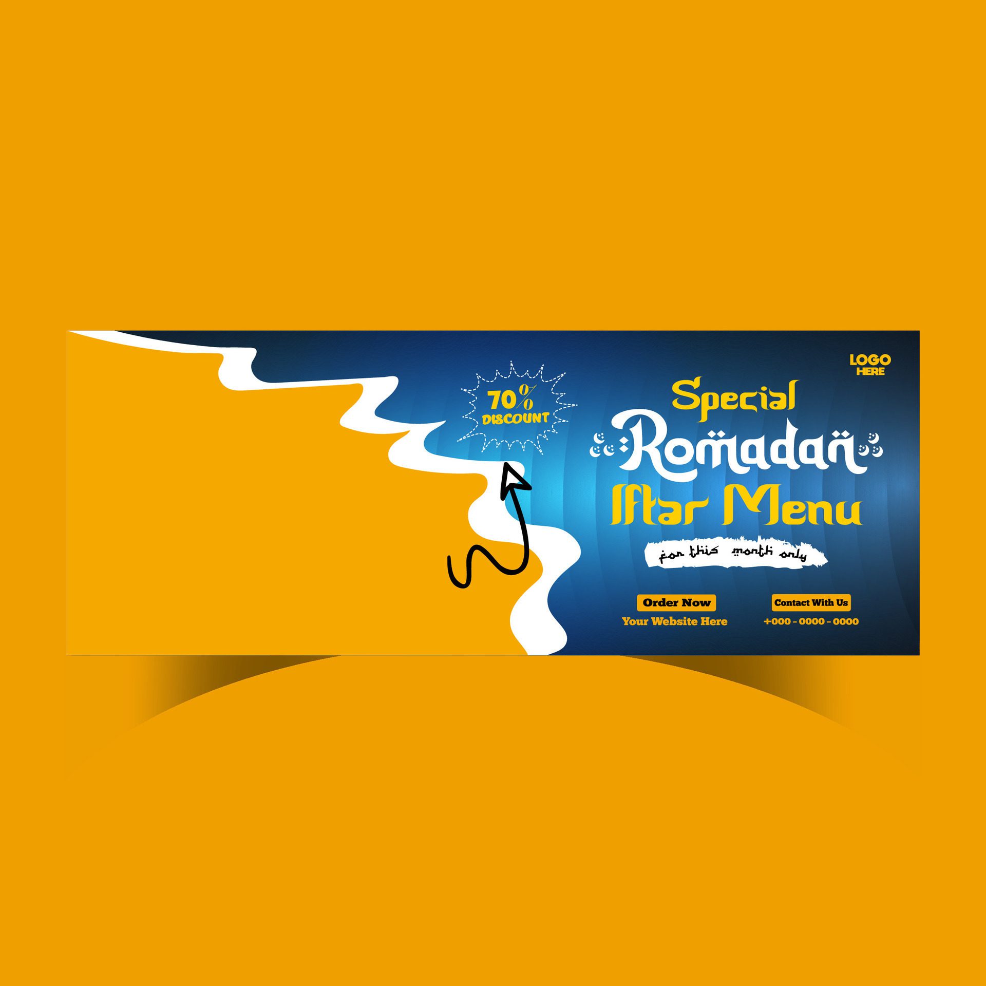 Ramadan food menu post design and social media banner template Free Vector