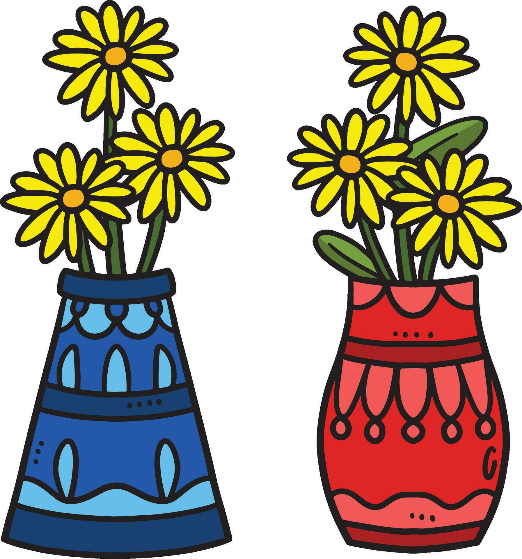 Spring Potted Flower Cartoon Colored Clipart Stock Free