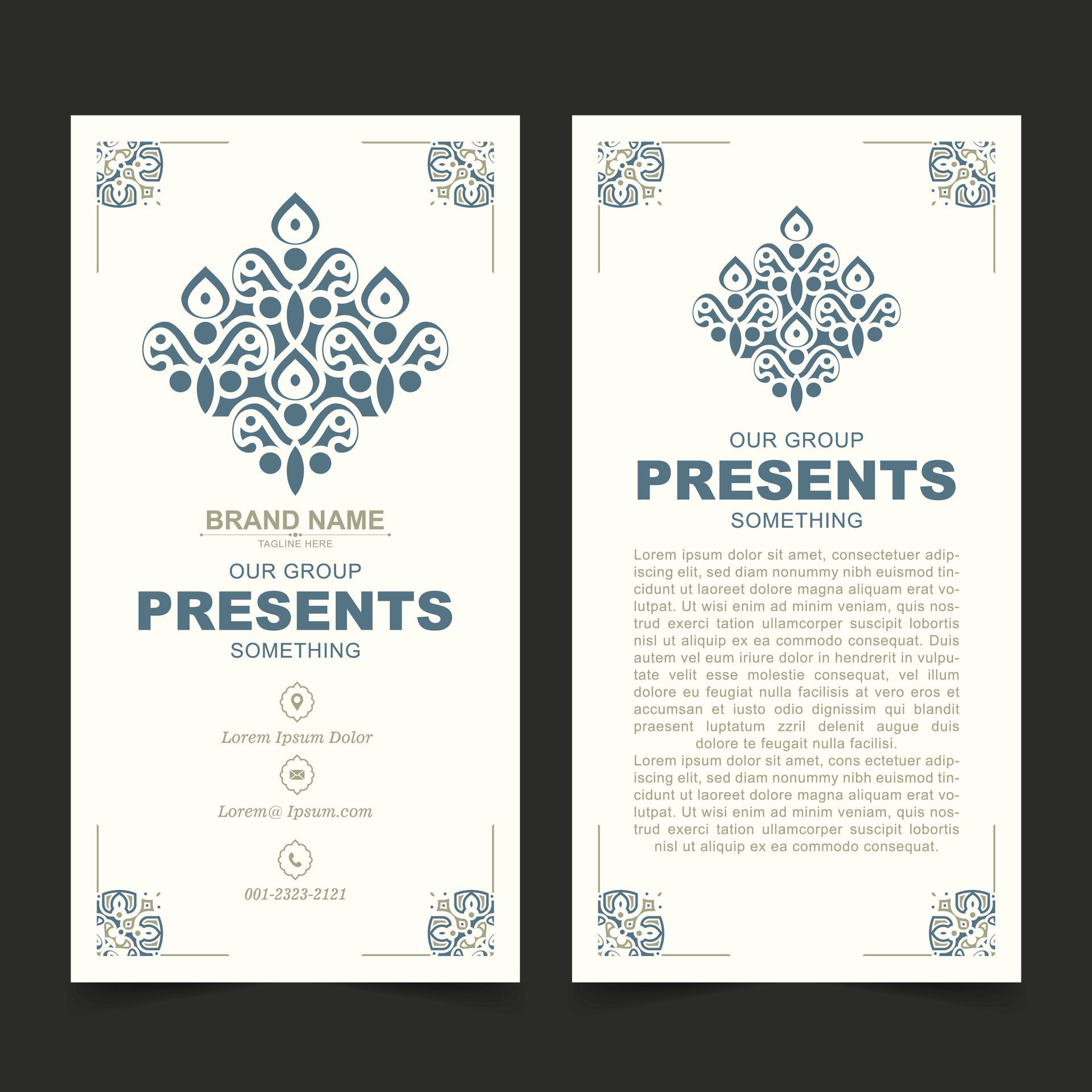 ornament pattern business card design Free Vector