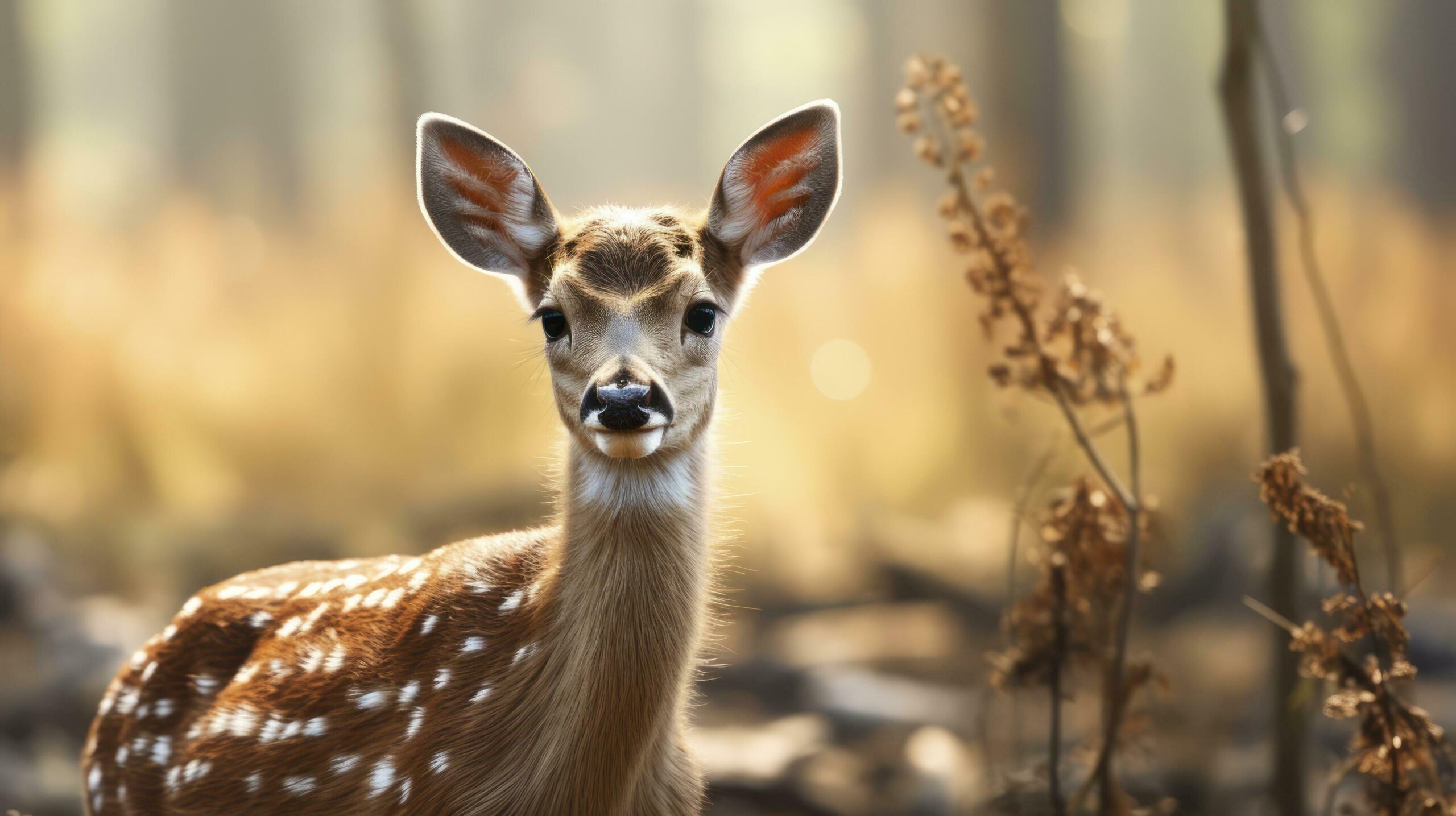 The Mesmerizing Fur and Eyes of Graceful Deer Free Photo