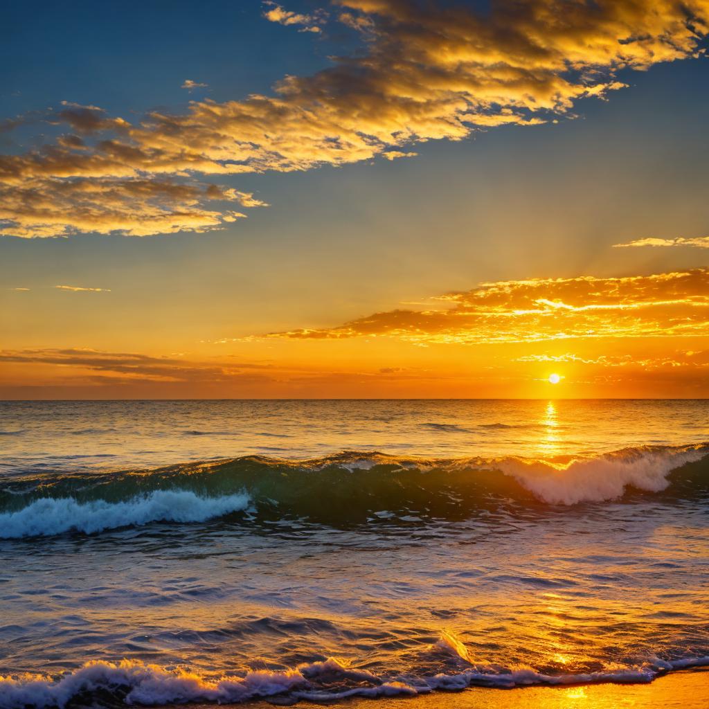 HD,Golden sunset,Crystal clear by by @ai_generated